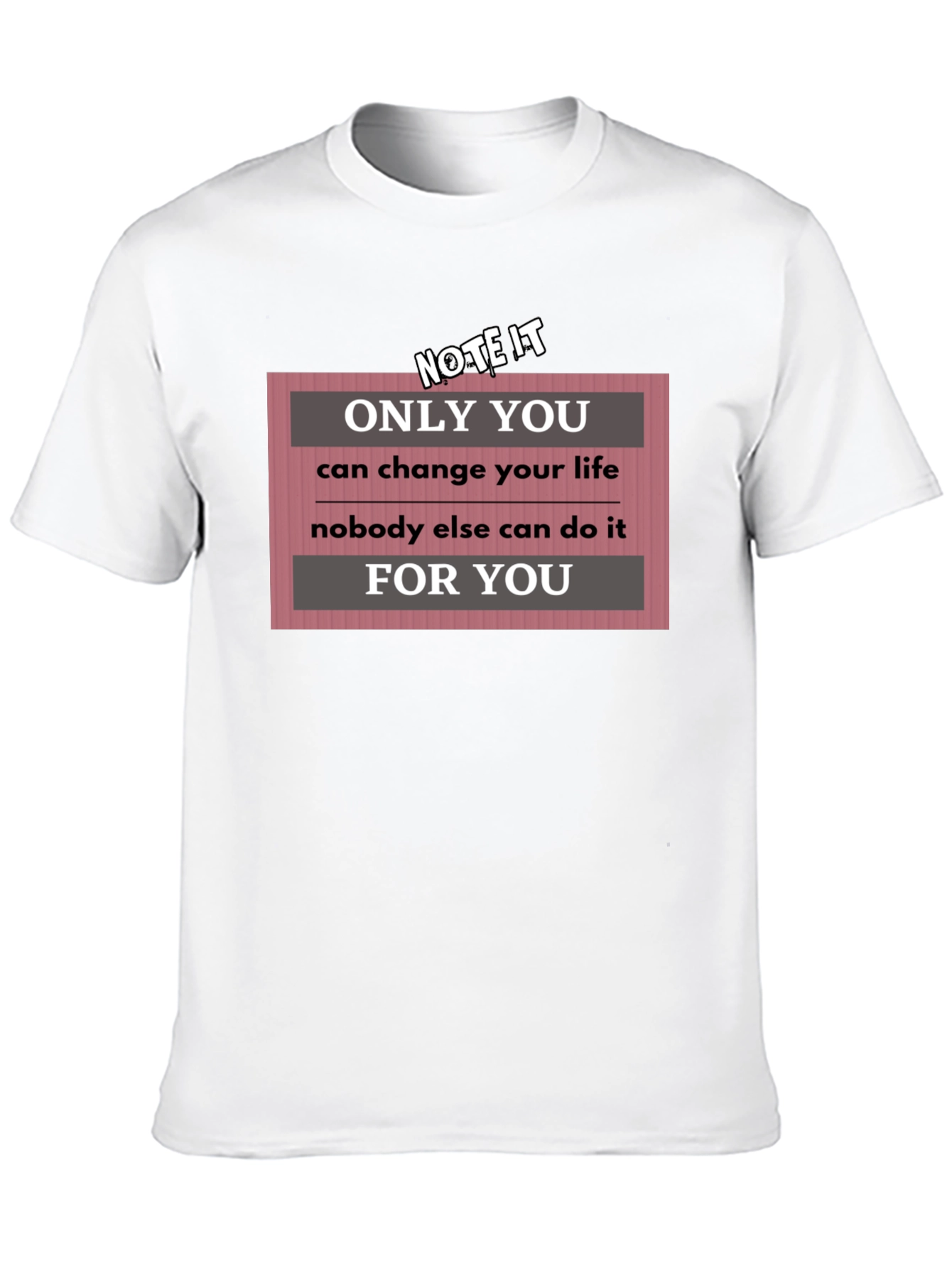 Black Motivational T-Shirt: Only You Can Change Your Life view 10