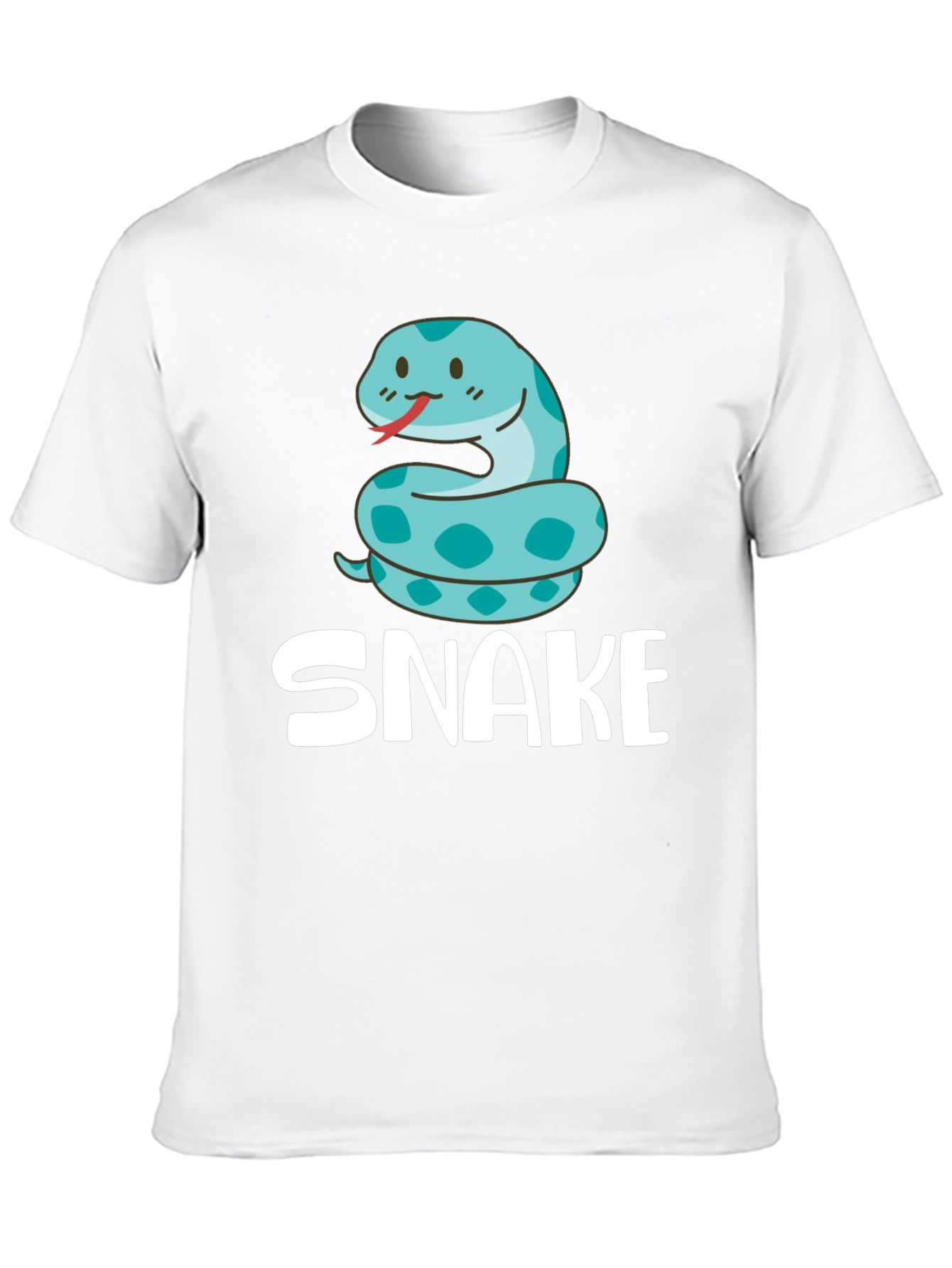 Black Cute Cartoon Snake T-Shirt - Black view 10