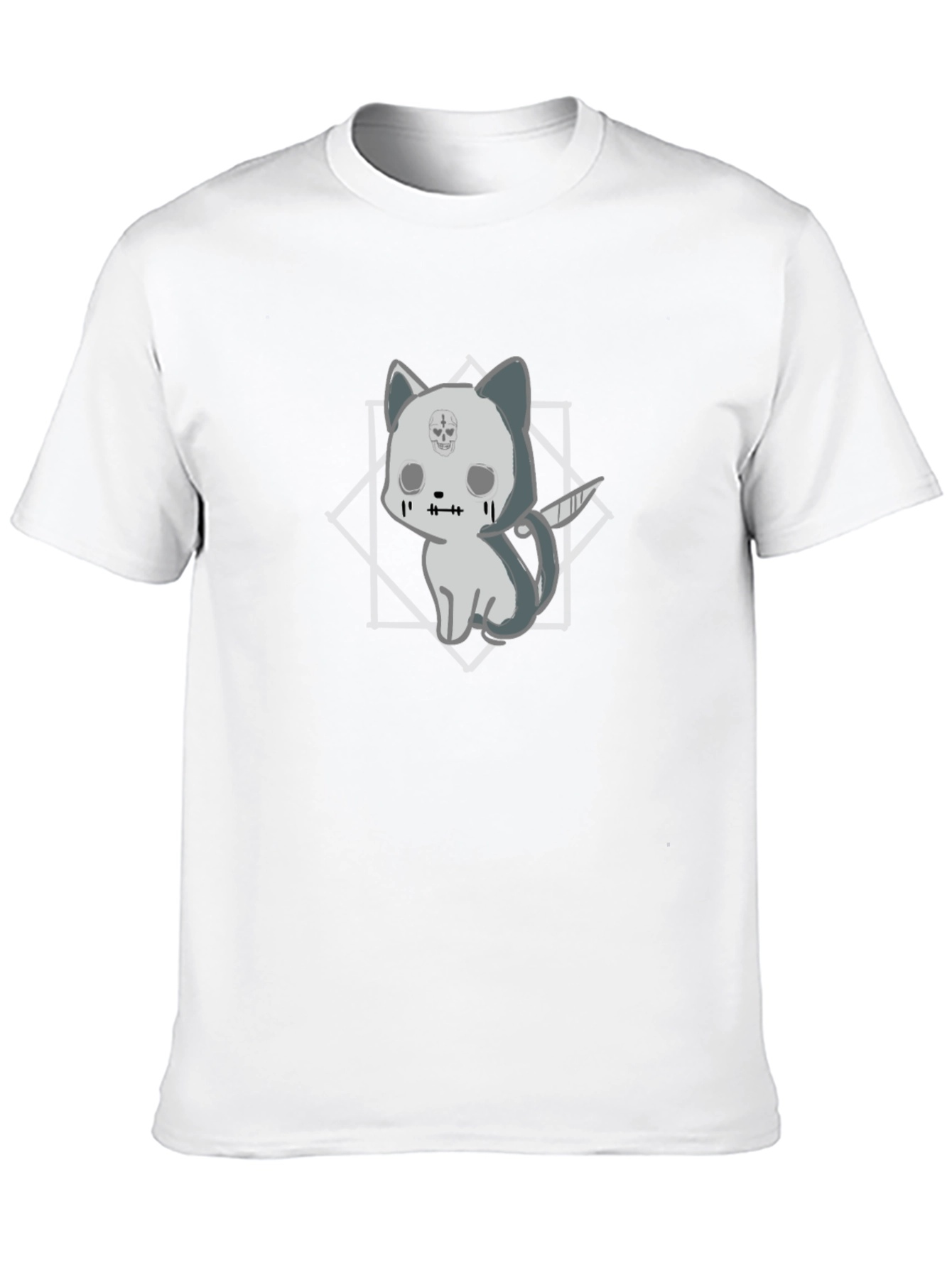 Black Gothic Cat with Knife T-Shirt - Black view 10