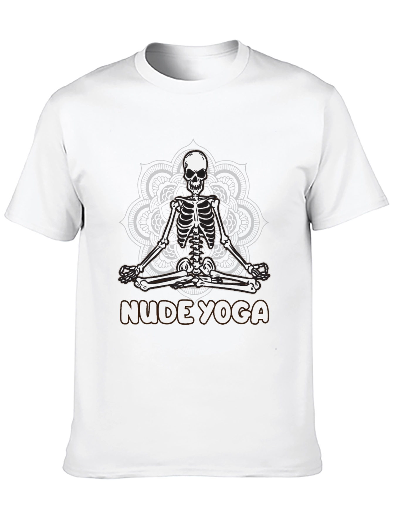 Black Nude Yoga Skeleton T-Shirt - Relaxed Meditation Tee view 10