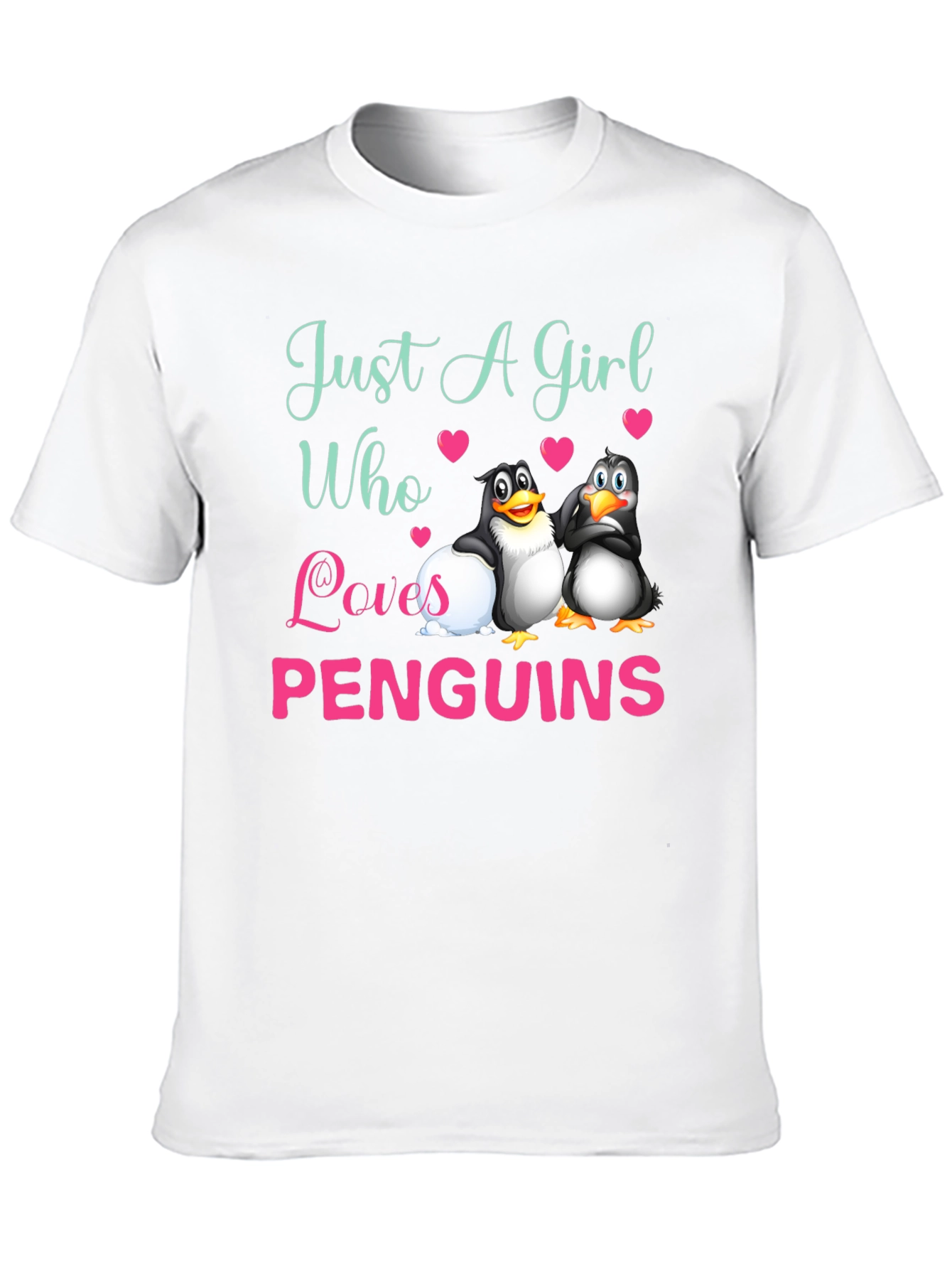 Black Just A Girl Who Loves Penguins T-Shirt view 10