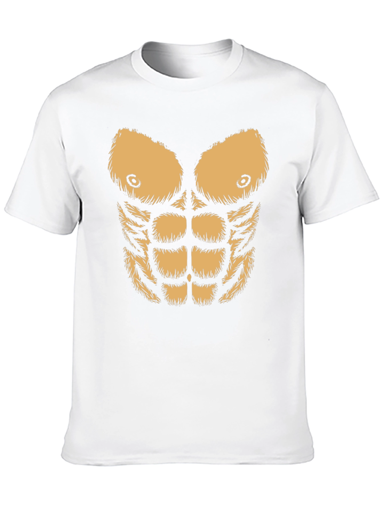 Black Funny Hairy Chest Six Pack Abs T-Shirt view 10