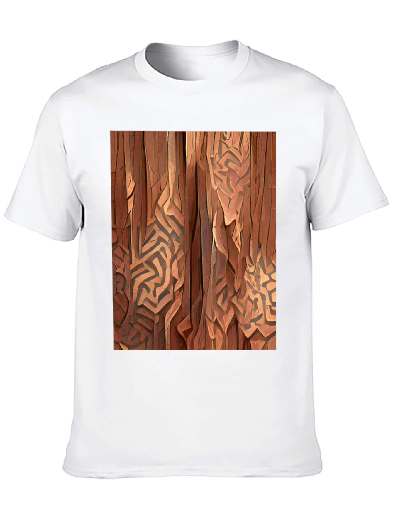 Black Abstract Wood Pattern Black T-Shirt view 10