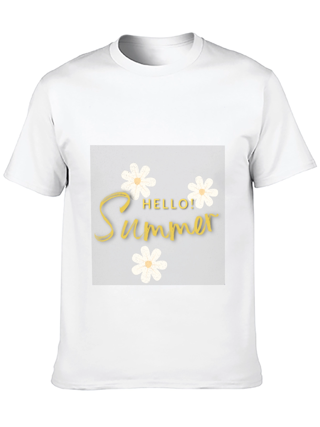 Black Hello Summer Black T-Shirt with Floral Design view 10
