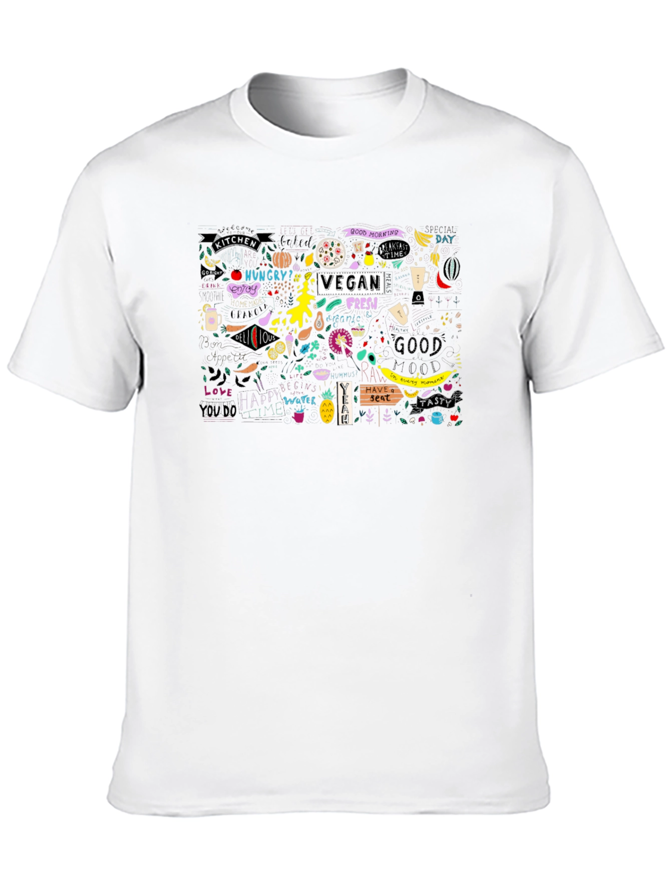Black Vegan Fresh Doodle Graphic T-Shirt view 10