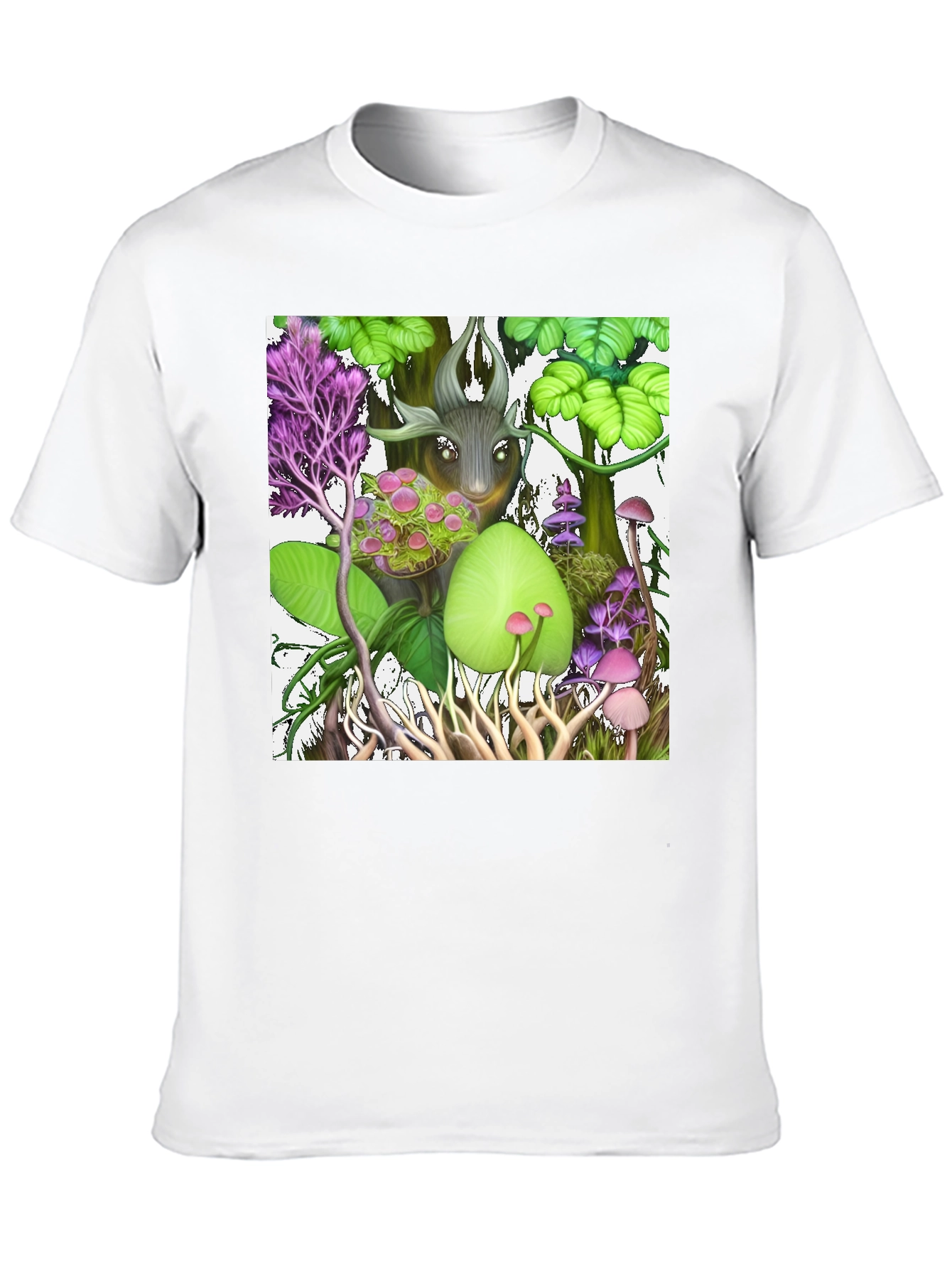 Black Enchanted Forest Graphic Black T-Shirt view 10