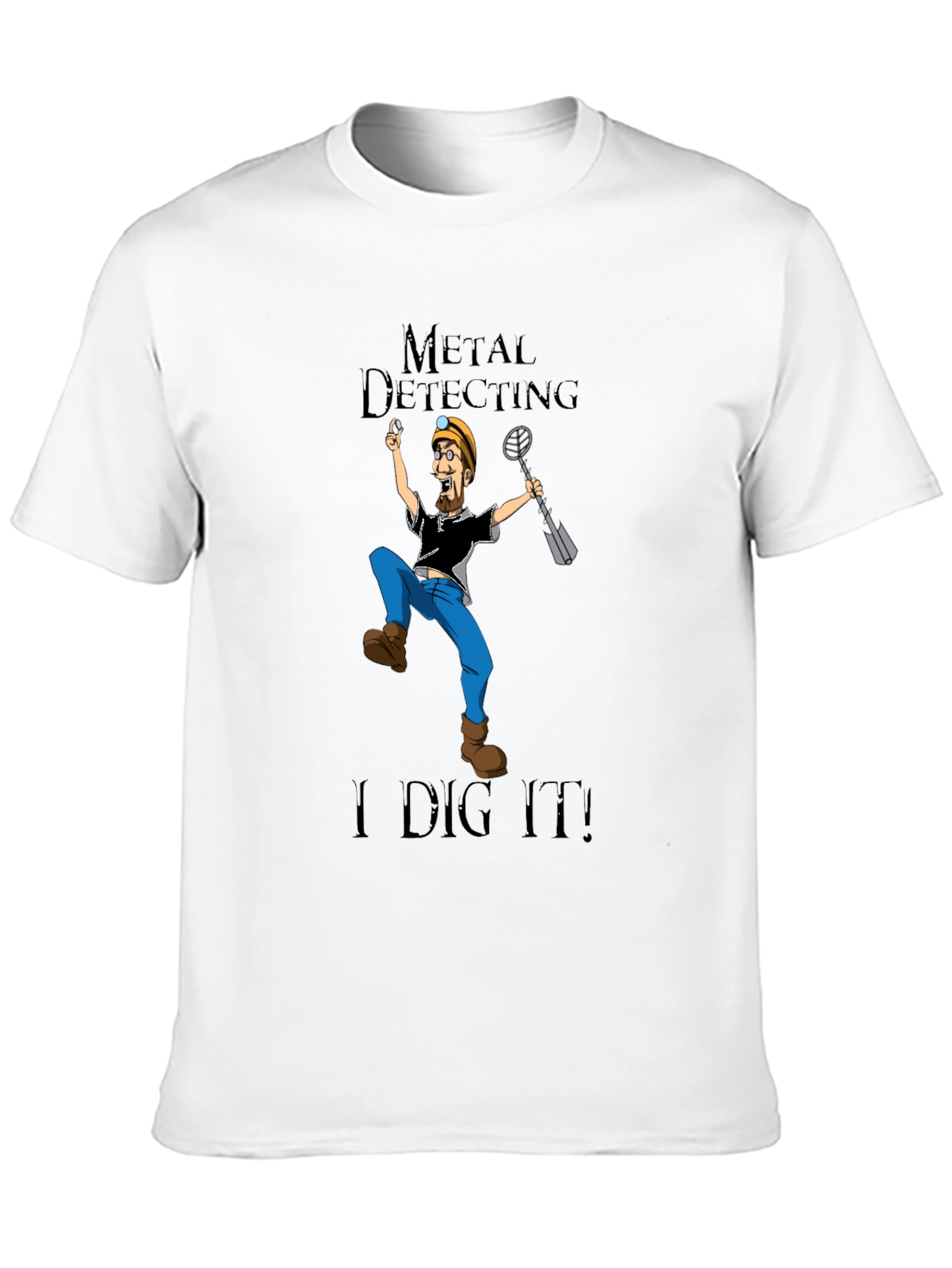 Black Metal Detecting T-Shirt - I Dig It! view 10