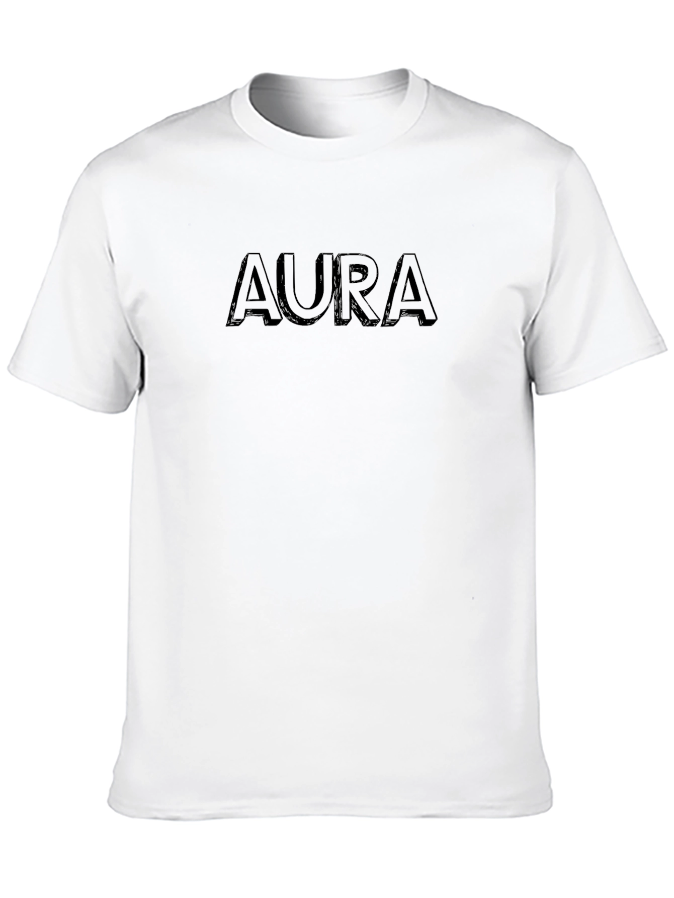 Black AURA Men's Black T-Shirt view 10