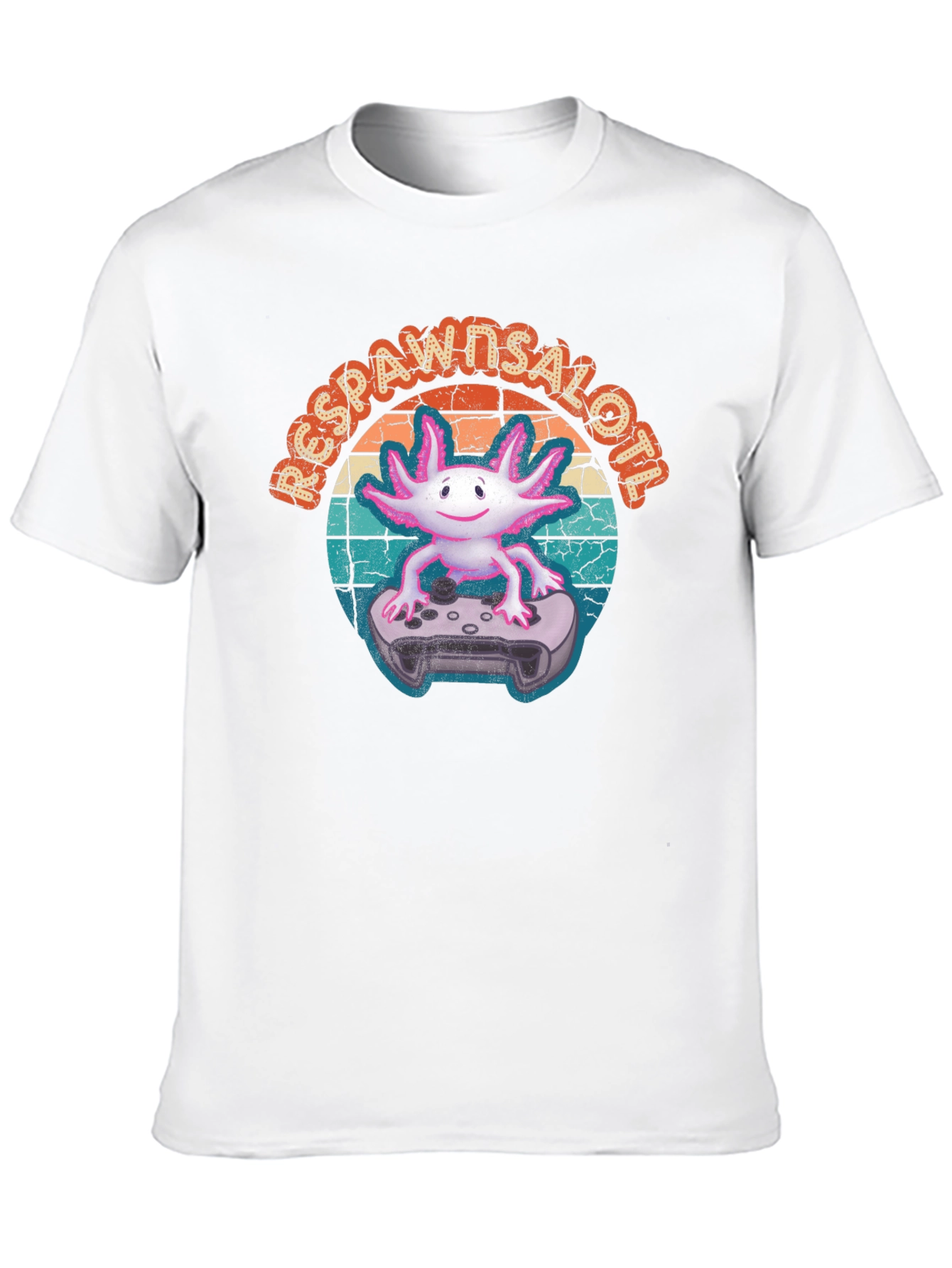 Black Respawn Axolotl Gamer T-Shirt view 10