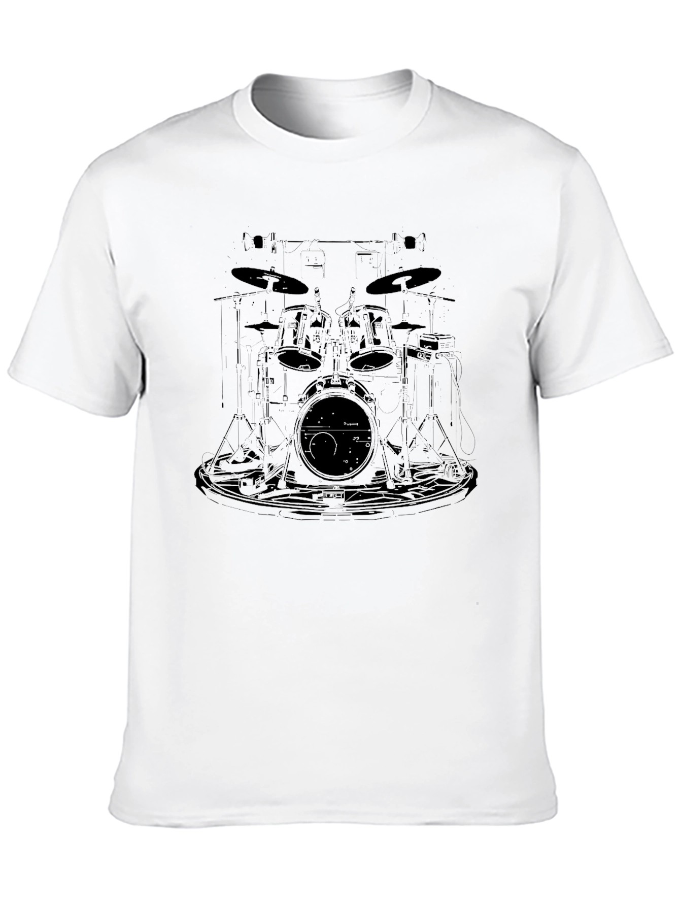 Black Black Drum Kit Graphic Tee - Musician Style view 10