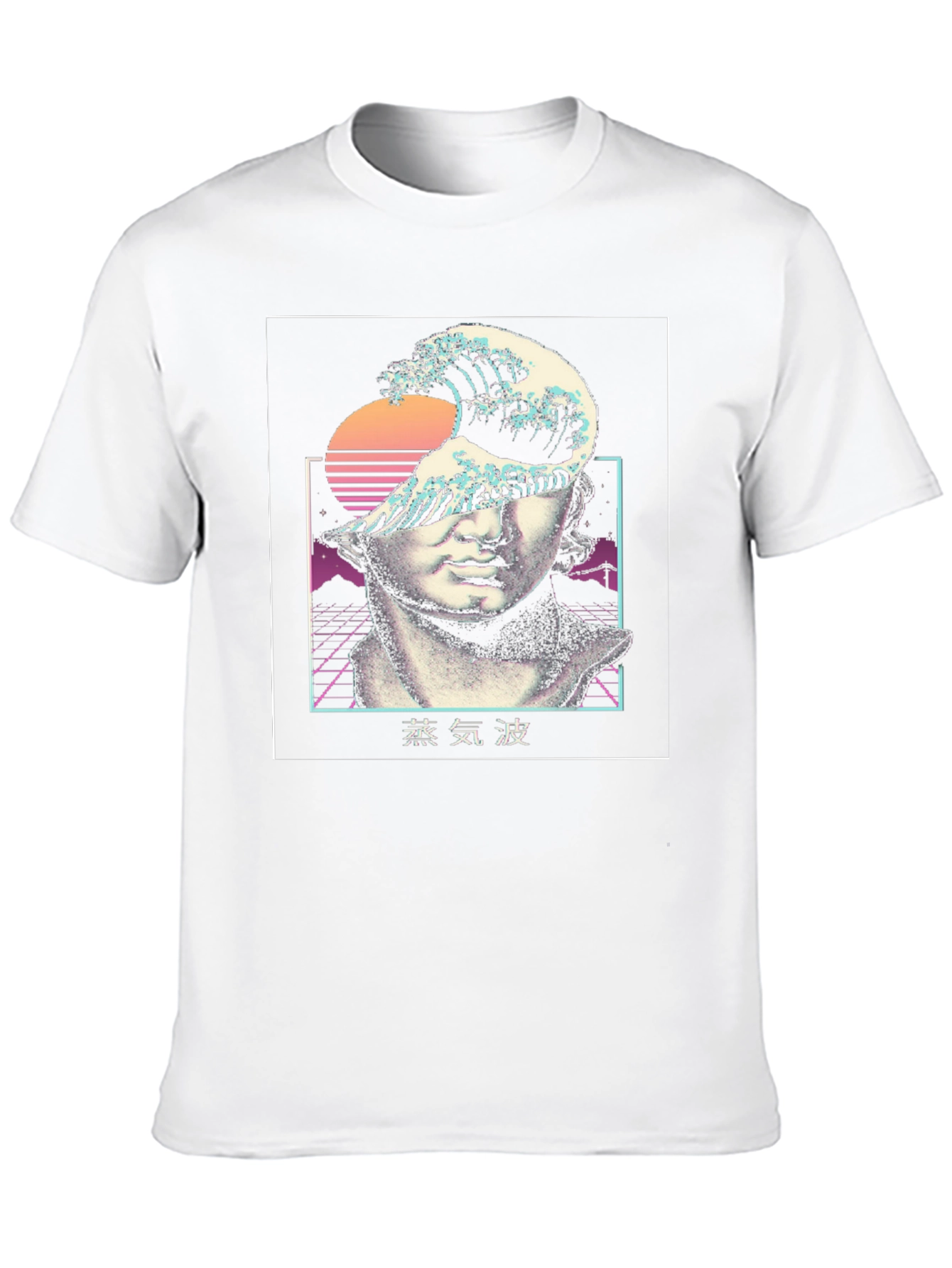 Black Vaporwave Statue Graphic Tee view 10