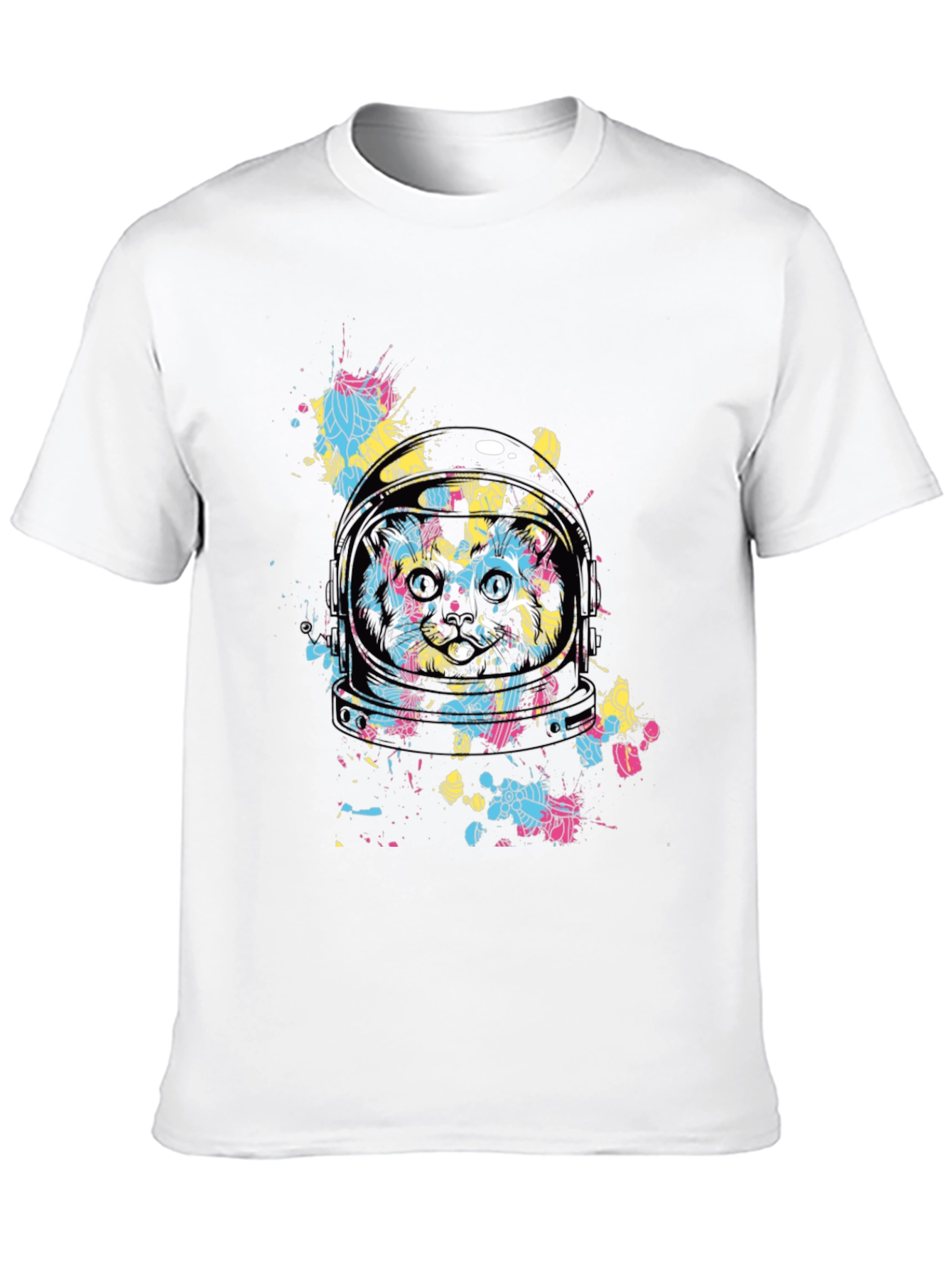 Black Astronaut Cat Graphic Tee - Black Cotton Comfort view 10