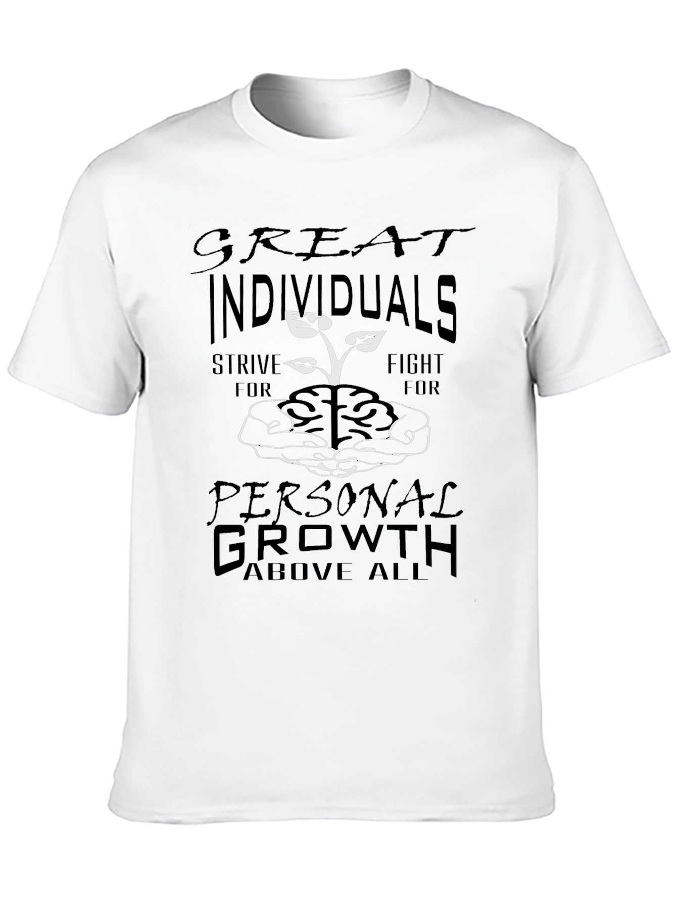 Black Growth Mindset T-Shirt - Great Individuals Design view 10