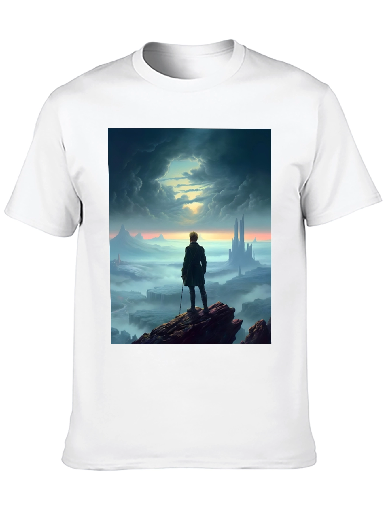 Black Epic Landscape Graphic Tee - Black Cotton Blend view 10
