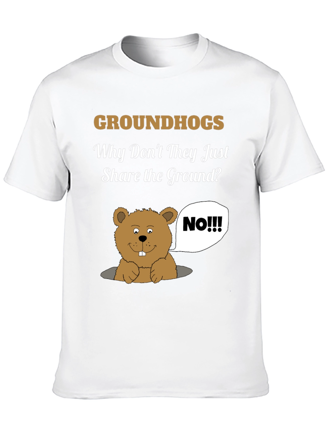 Black Groundhog Day Humor T-Shirt - Share the Ground? view 10
