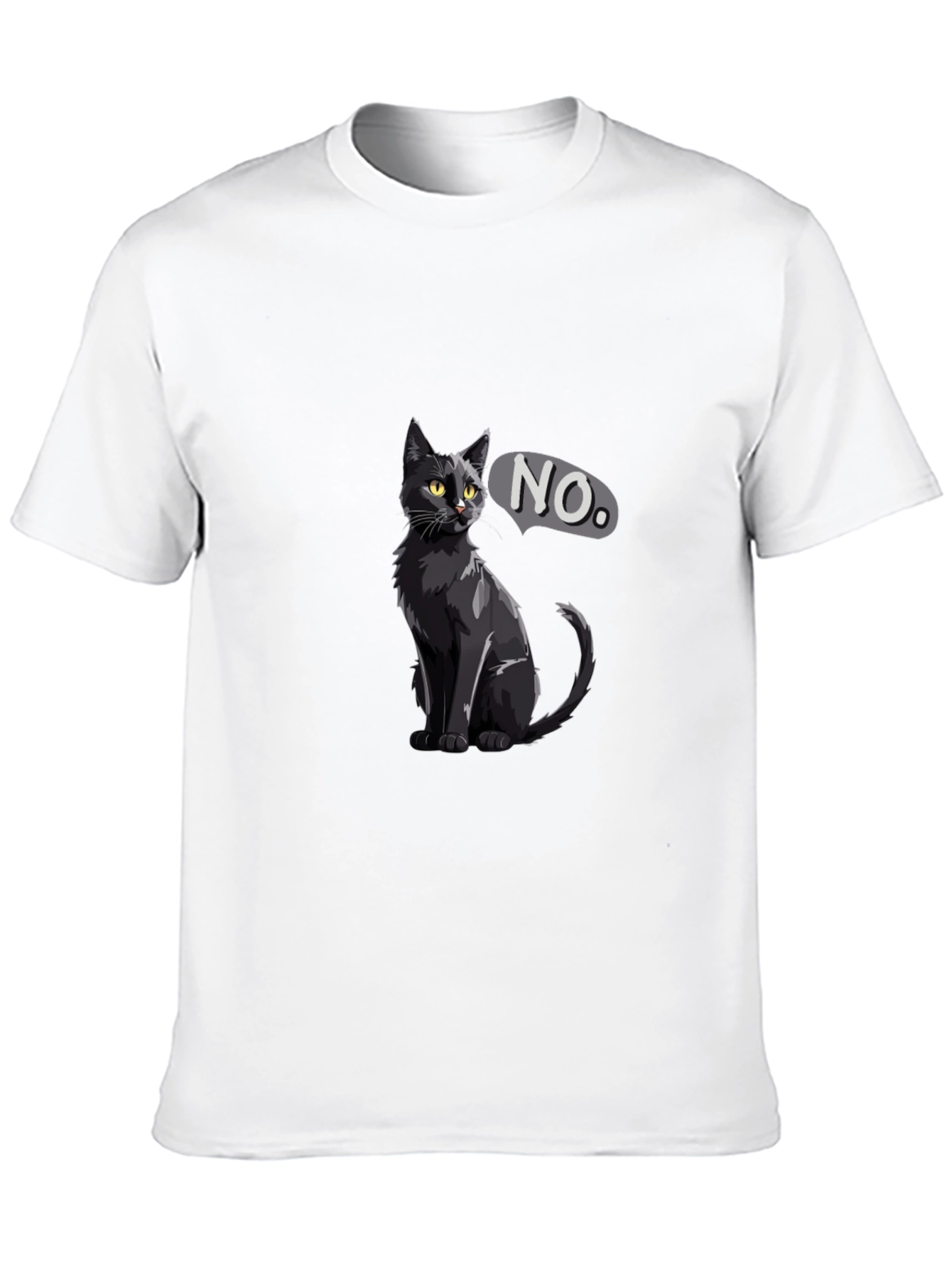 Black Black Cat NO T-Shirt - Sarcastic Graphic Tee view 10