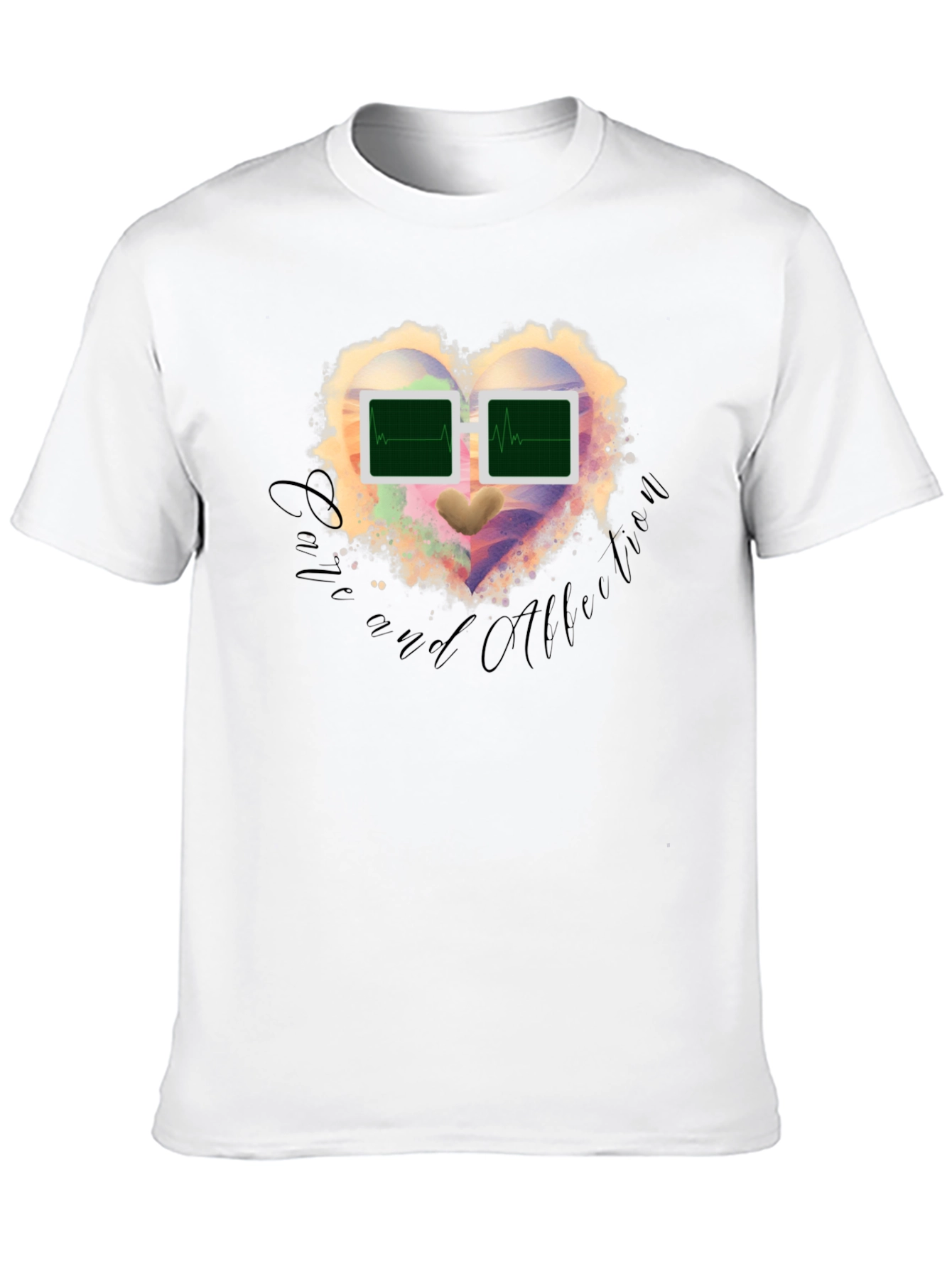 Black Love and Affection Heartbeat T-Shirt view 10