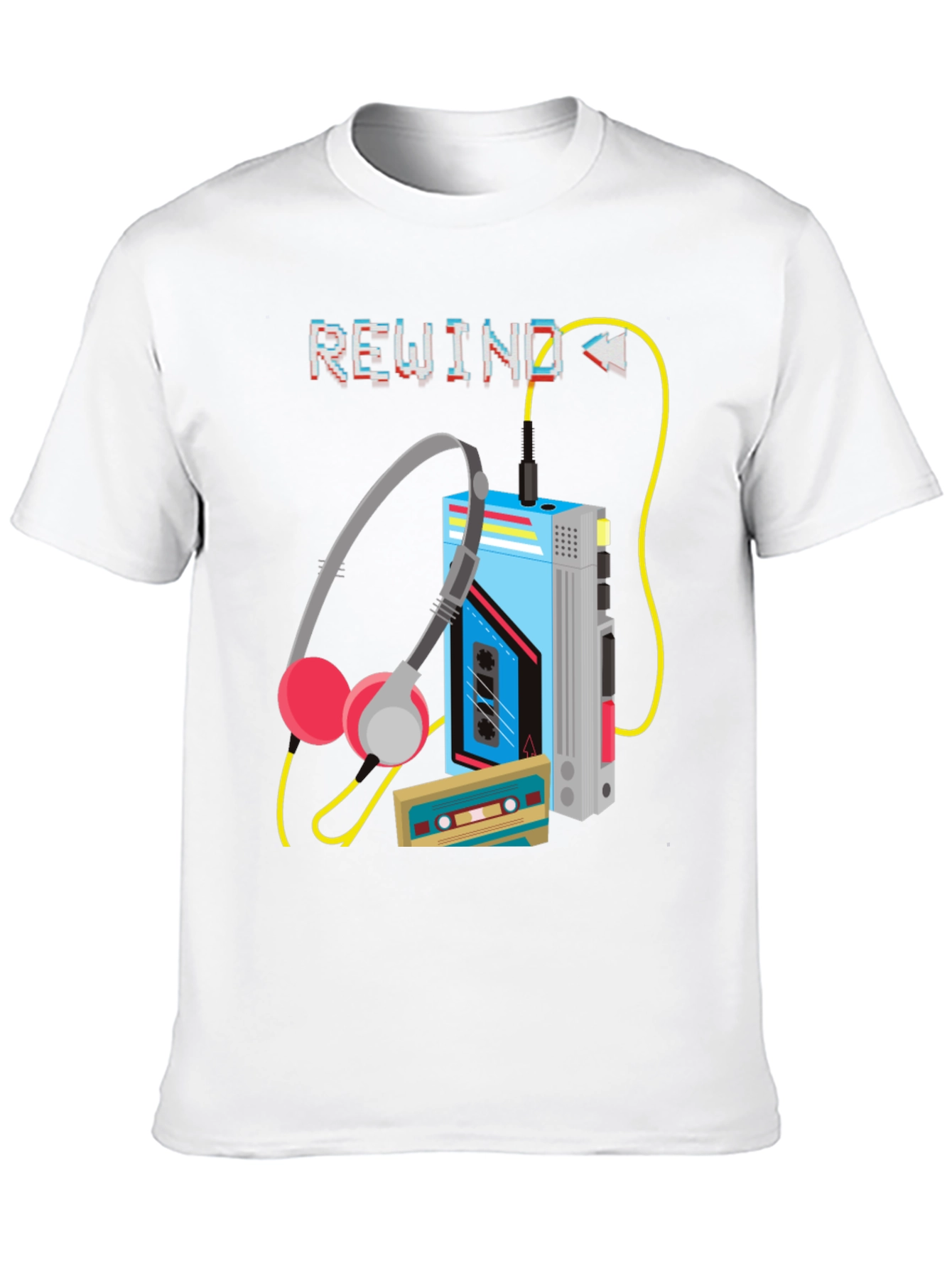 Black Rewind Cassette Player Graphic T-Shirt view 10