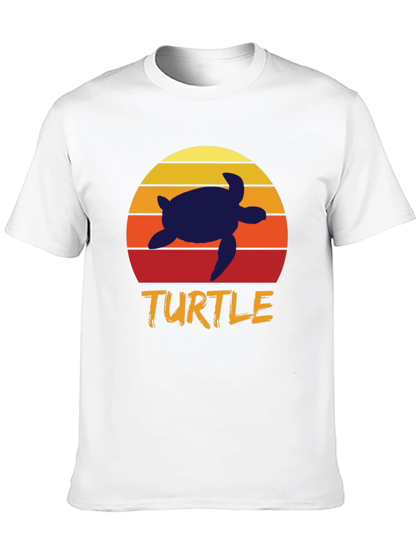 Black Retro Turtle T-Shirt - Sunset Silhouette Tee view 10