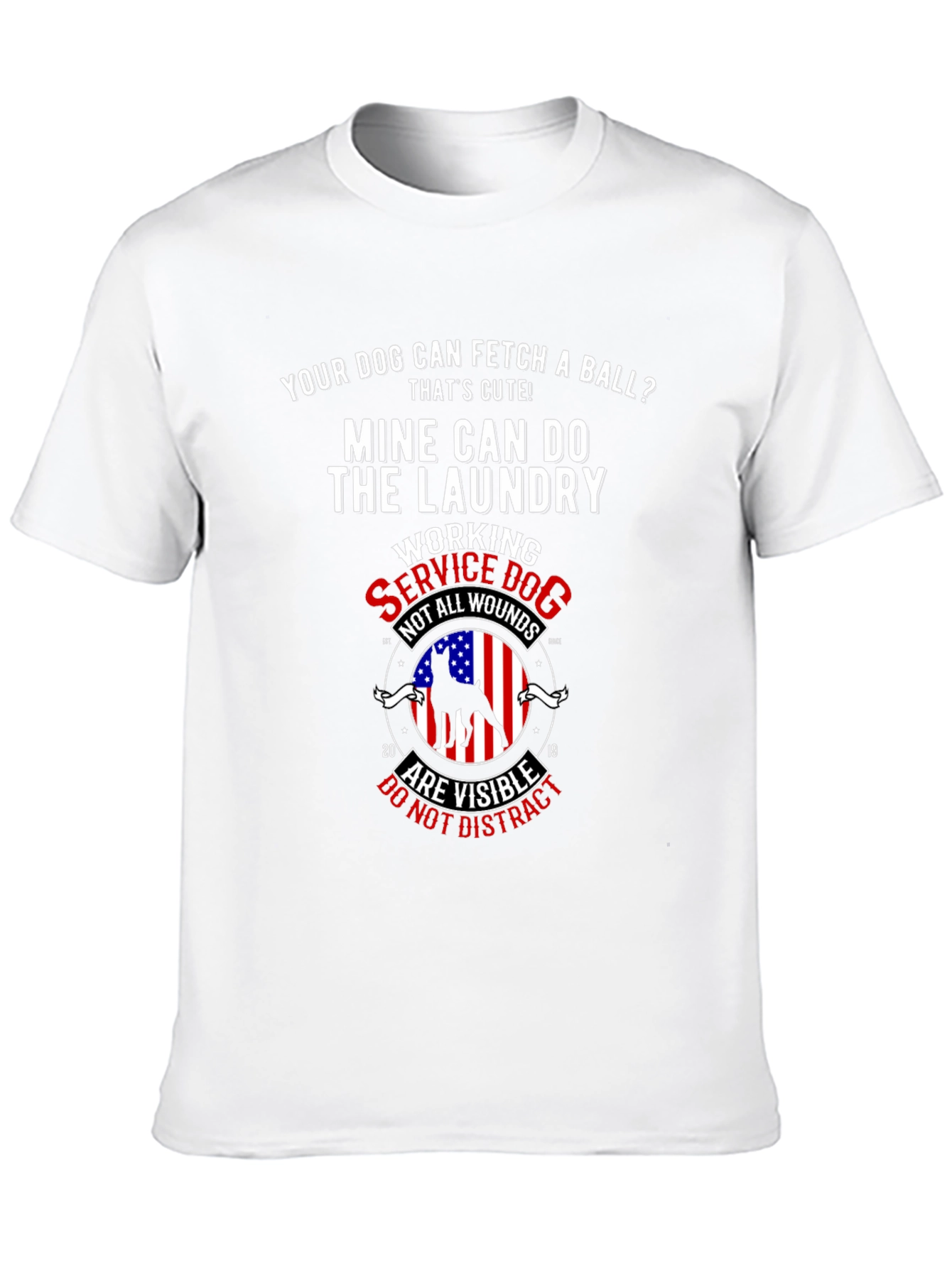 Black Service Dog Laundry T-Shirt - Veteran Support view 10
