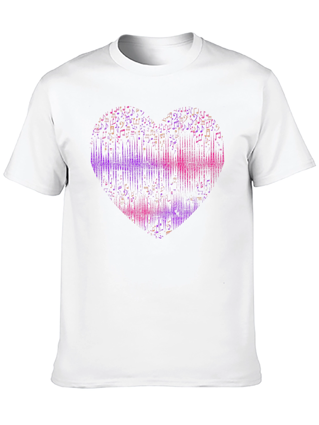 Black Musical Heart Graphic Black T-Shirt view 10