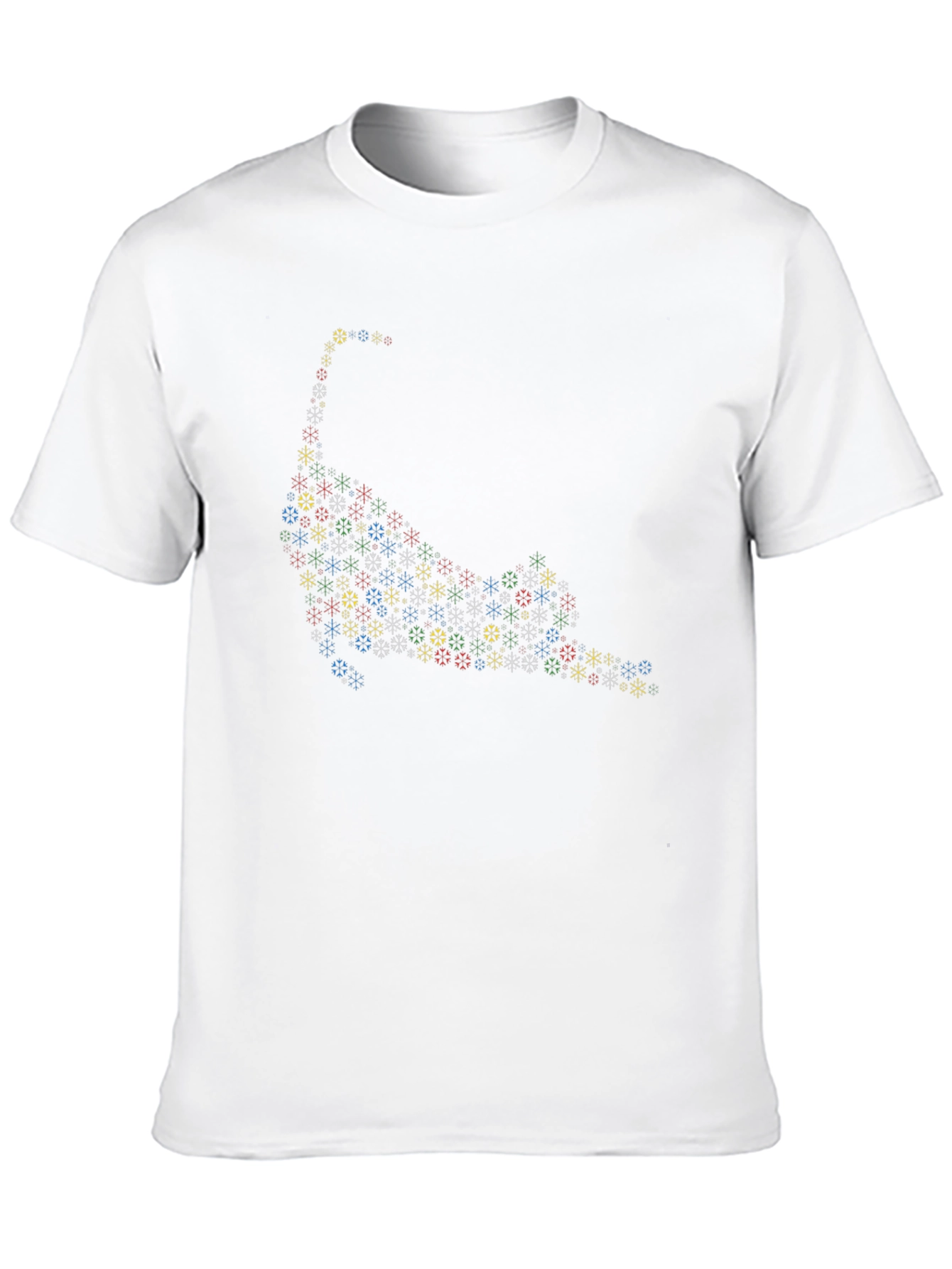 Black Cool Geometric Cat T-Shirt view 10