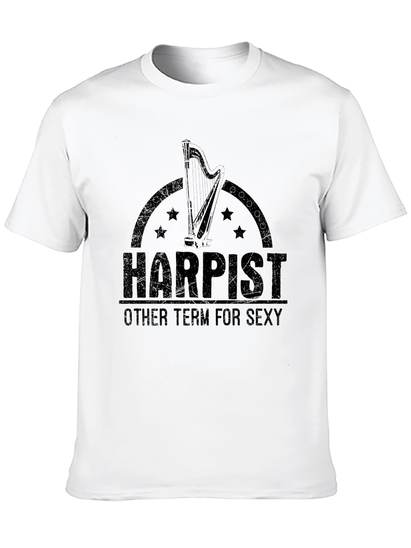 Black Harpist Sexy T-Shirt - Music Lover Tee view 10