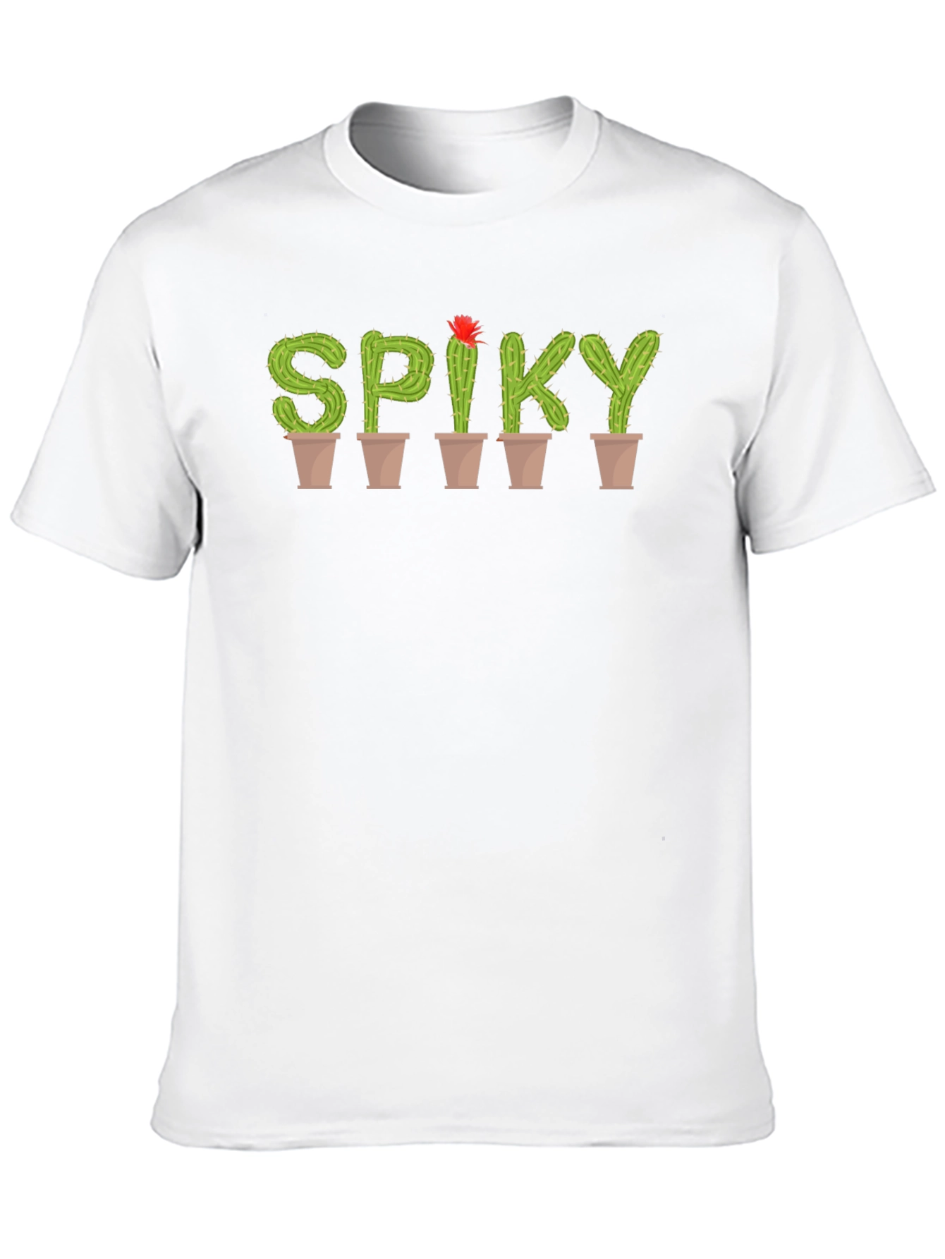 Black Spiky Cactus Word Art T-Shirt view 10