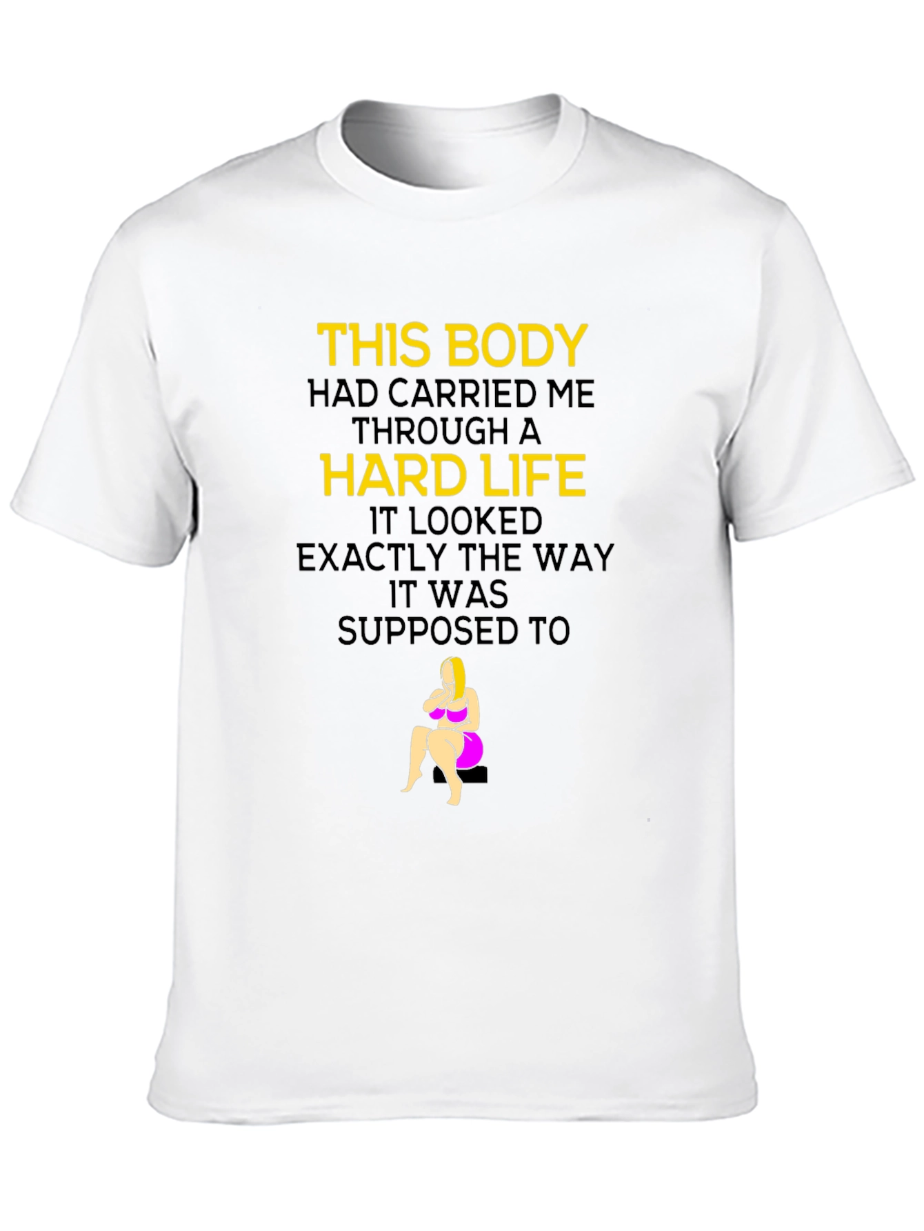 Black "This Body Hard Life" Graphic T-Shirt view 10