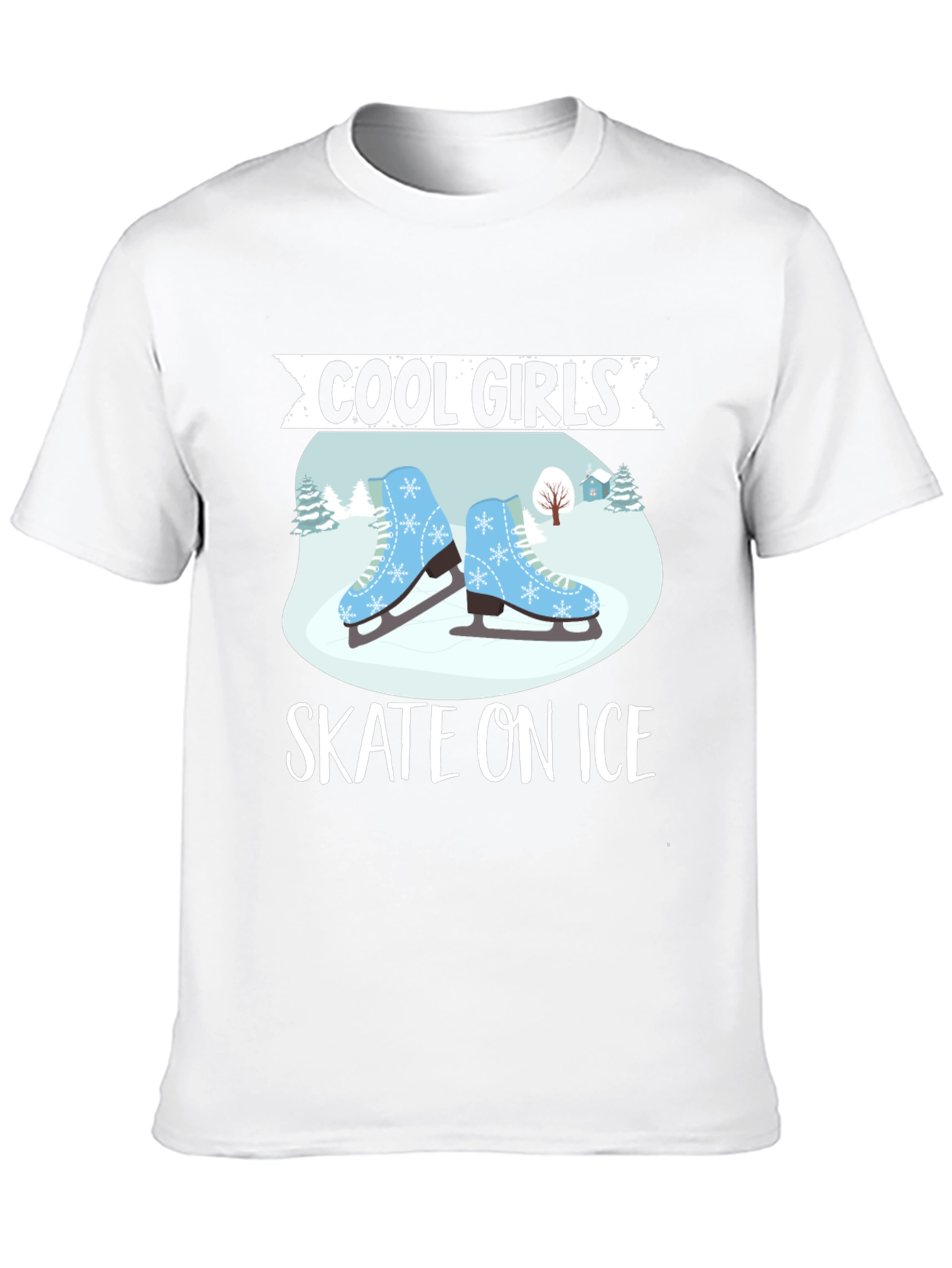 Black Cool Girls Skate On Ice T-Shirt view 10