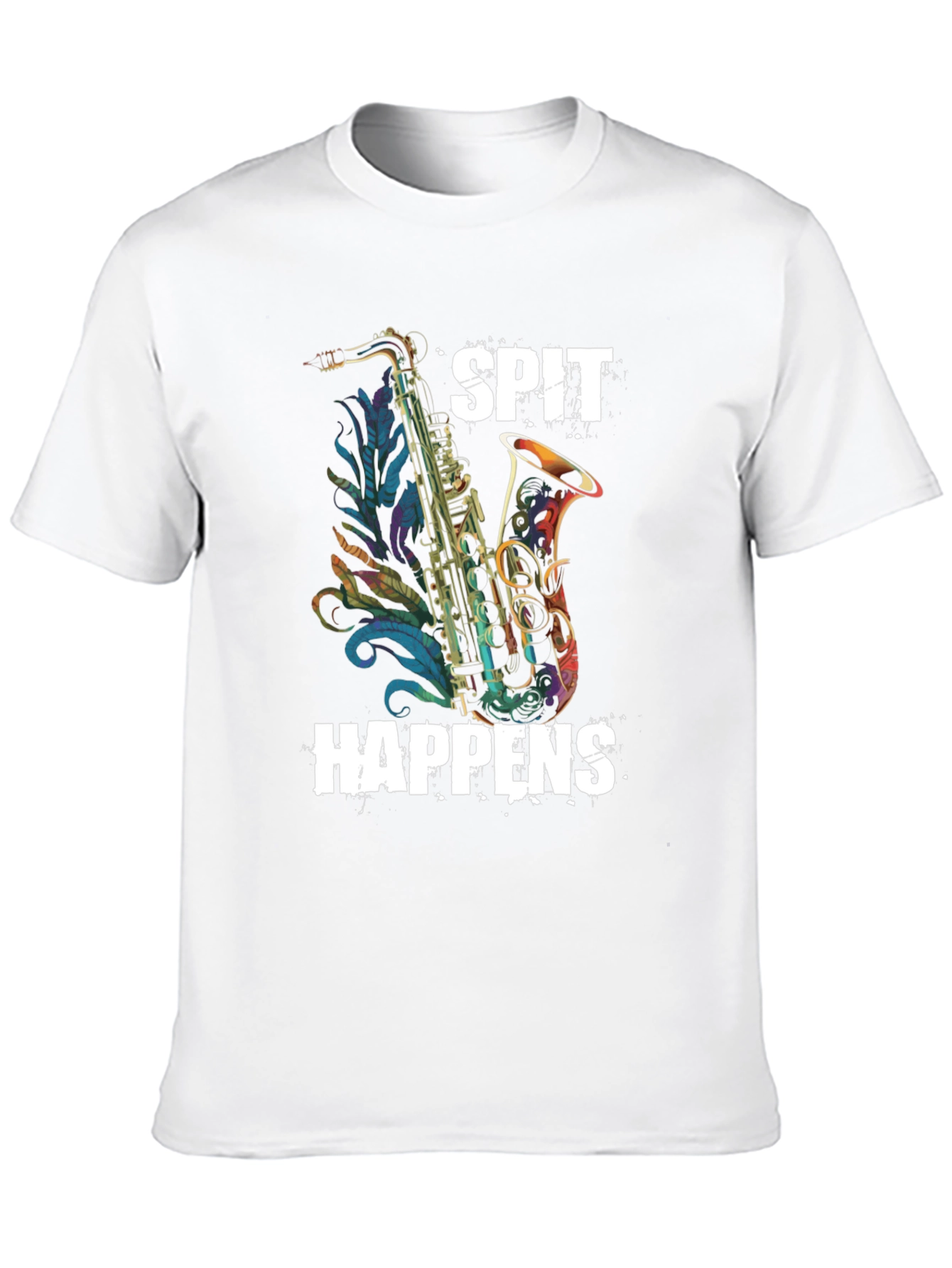 Black Spit Happens Saxophone Graphic Tee view 10