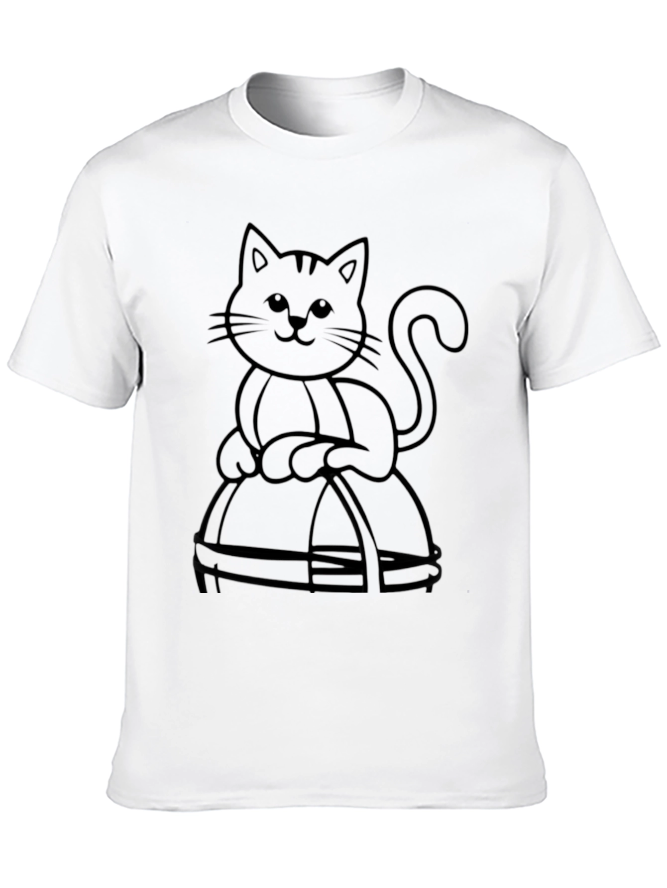 Black Black Cat in Basket T-Shirt - Men's Graphic Tee view 10