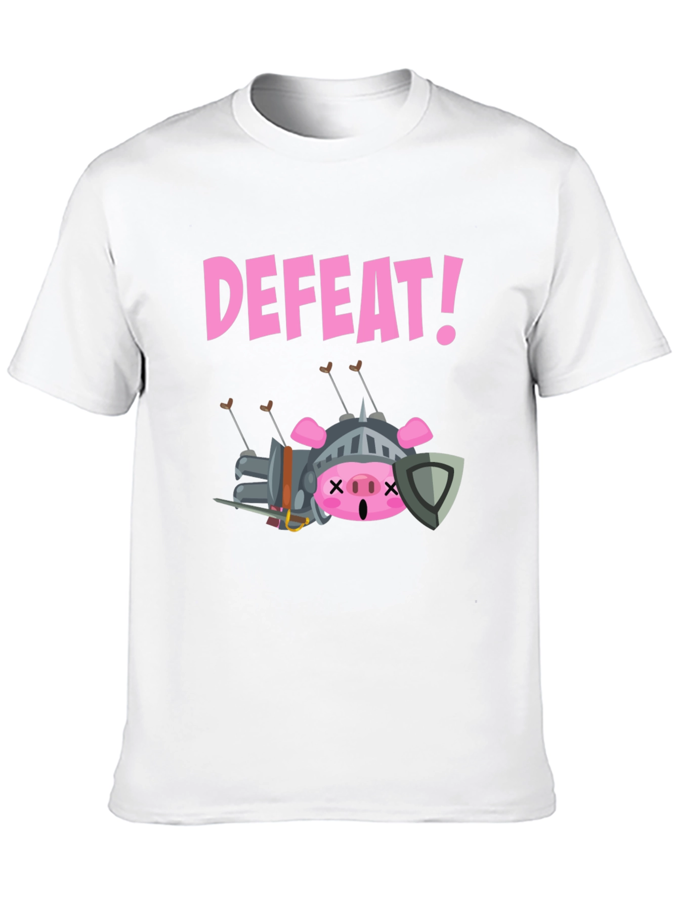 Black Defeated Pig Knight T-Shirt - Black view 10
