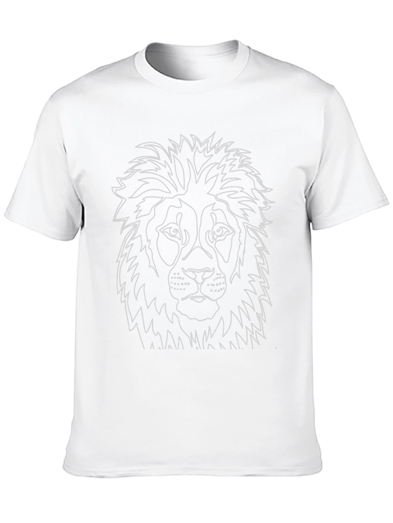 Black Lion Outline Graphic Tee - Black Cotton T-Shirt view 10