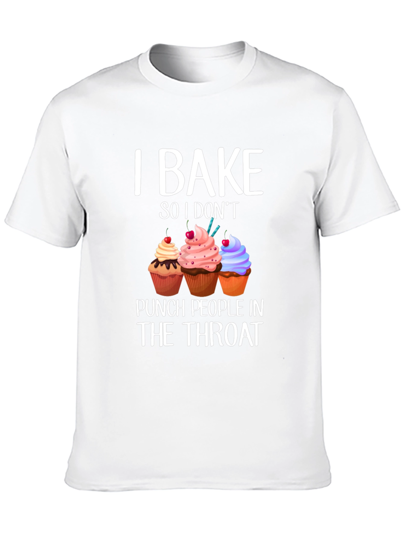 Black Baking Humor T-Shirt - "I Bake So I Don't Punch..." view 10