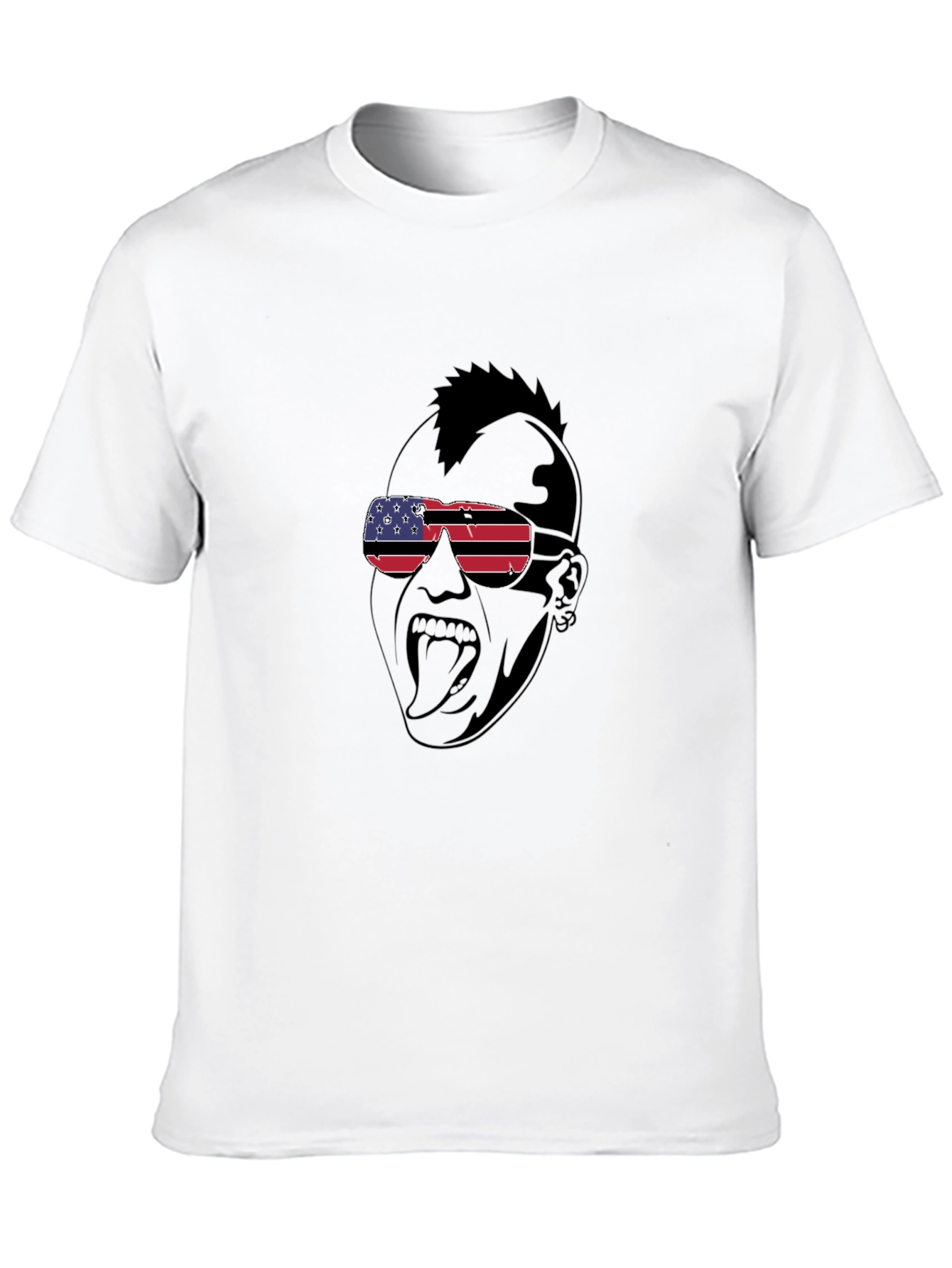 USA Flag Sunglasses Punk Graphic T-Shirt - 10