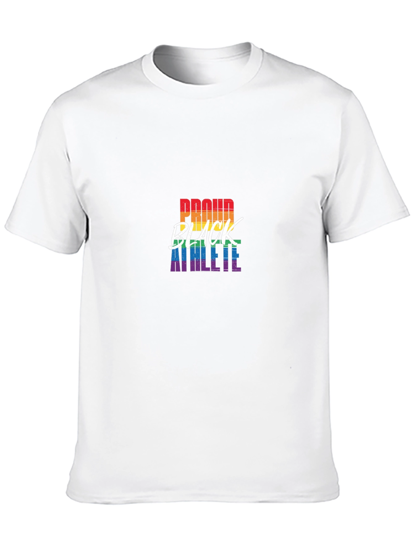 Black Proud Black Athlete Pride Rainbow Graphic T-Shirt view 10