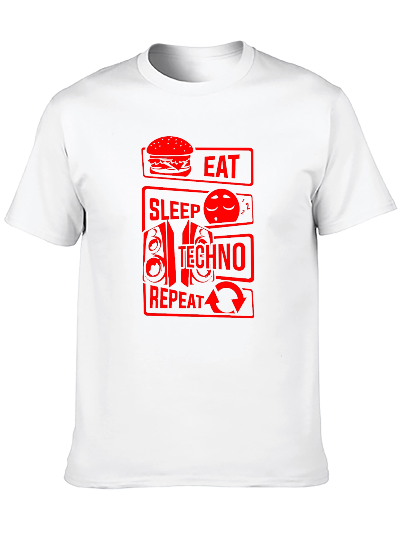 Black Eat Sleep Techno Repeat Graphic Tee - Black view 10