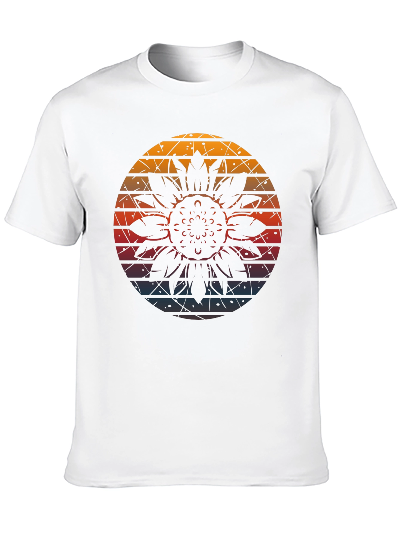 Black Retro Sunflower Graphic Tee - Black Cotton Blend view 10