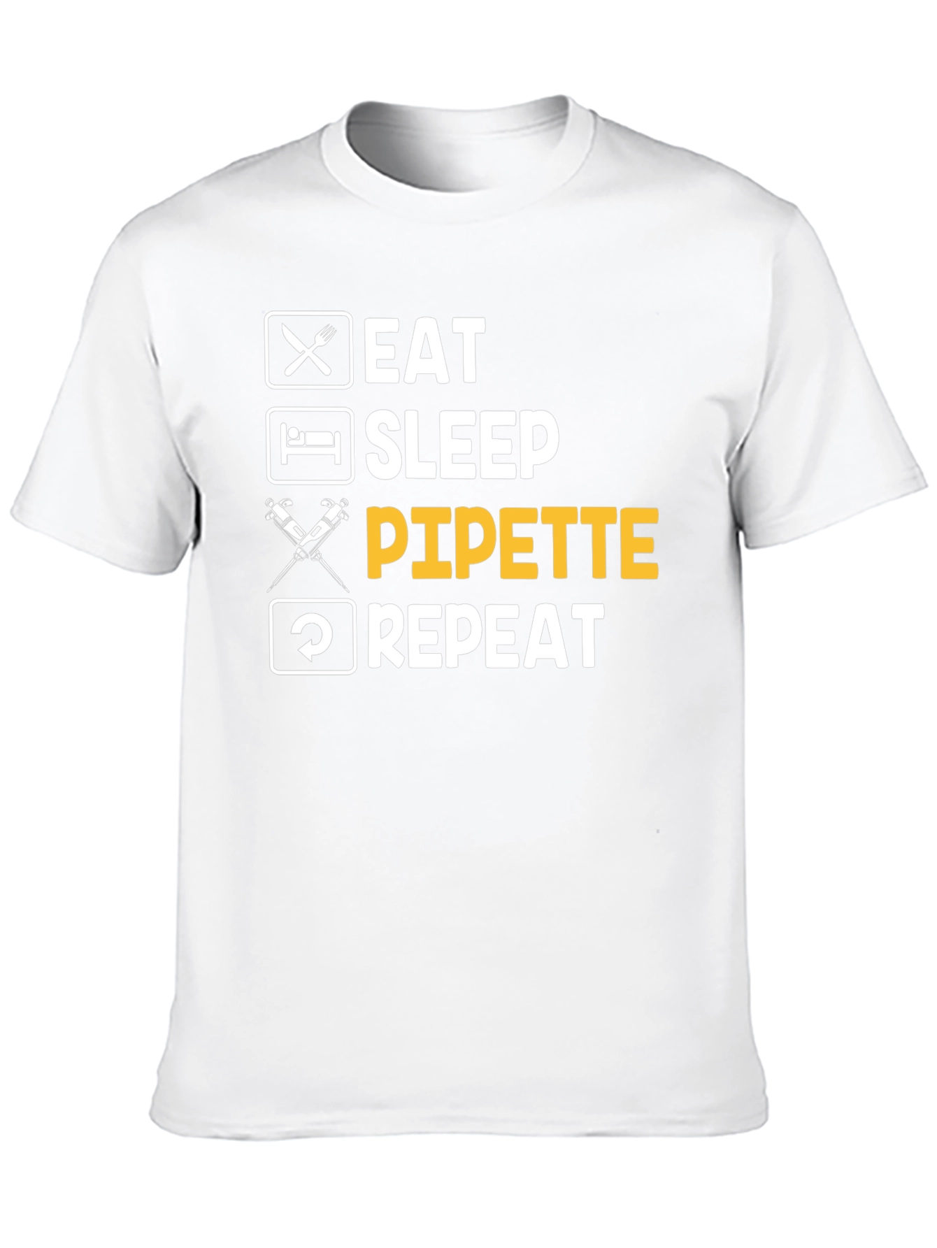 Black Eat Sleep Pipette Repeat Funny Science T-Shirt view 10