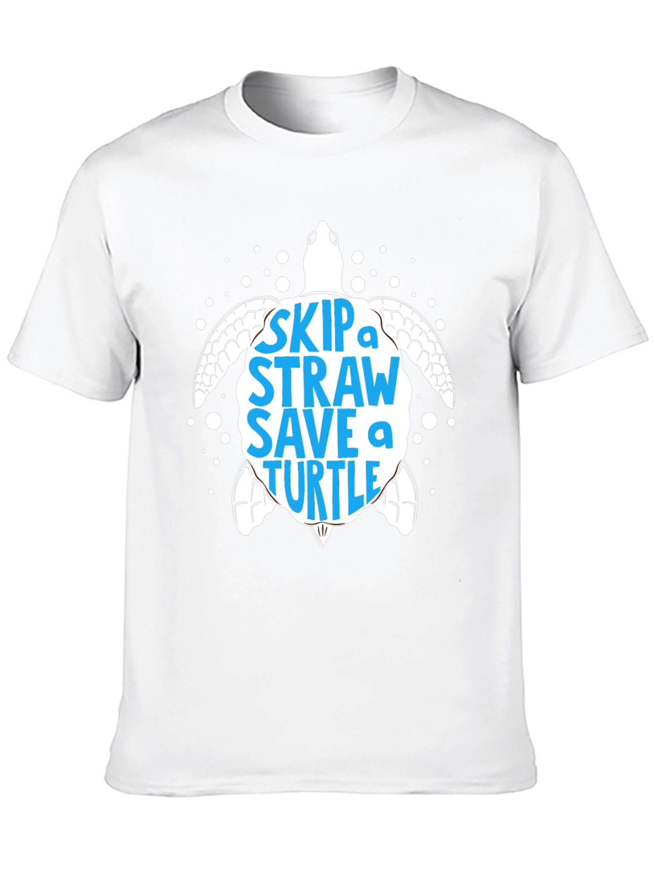 Black Skip a Straw Save a Turtle Graphic Tee - Eco-Friendly view 10