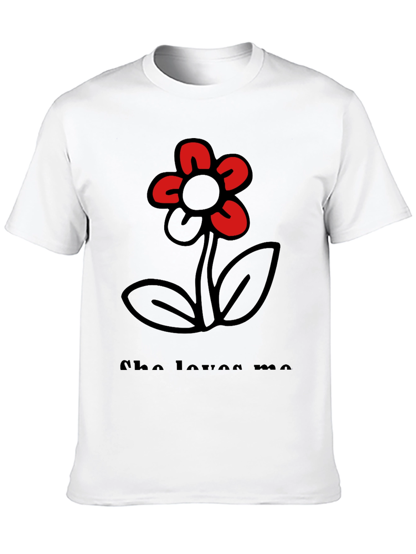 Black She Loves Me T-Shirt with Flower Graphic view 10