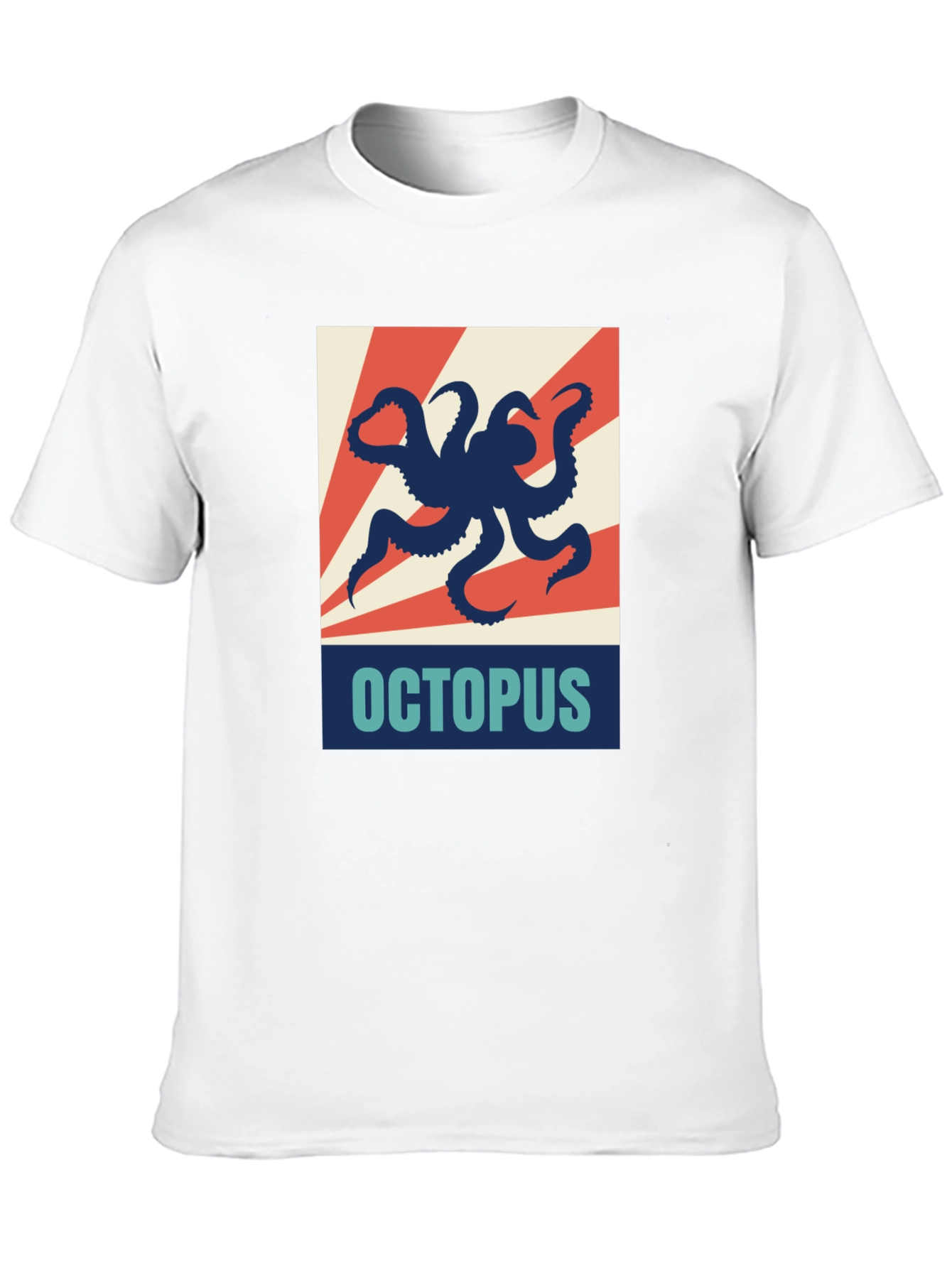 Black Octopus Graphic Print Crew Neck T-Shirt view 10