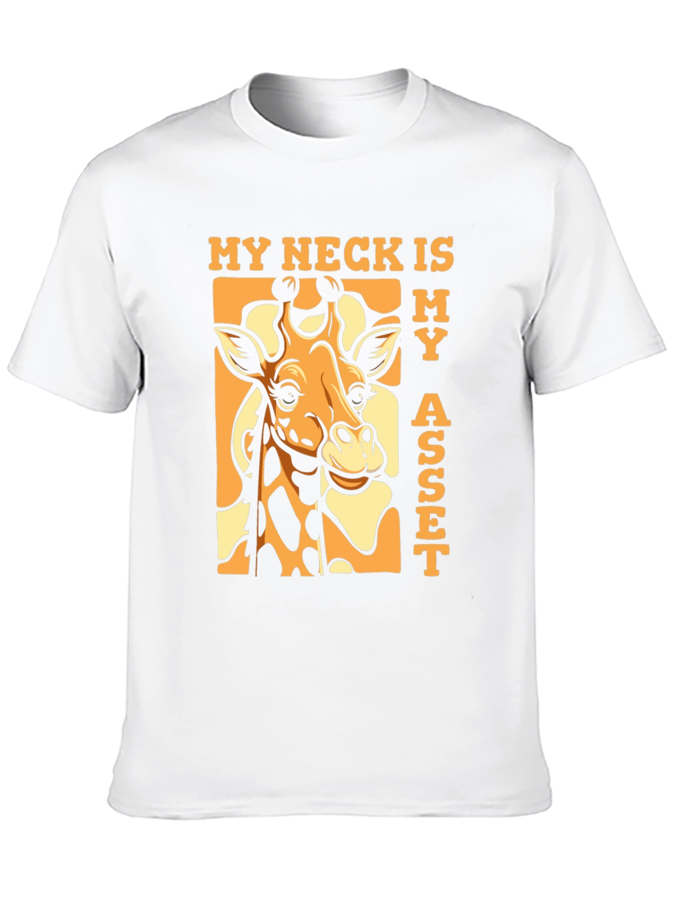 Black Funny Giraffe 'My Neck Is My Asset' T-Shirt view 10