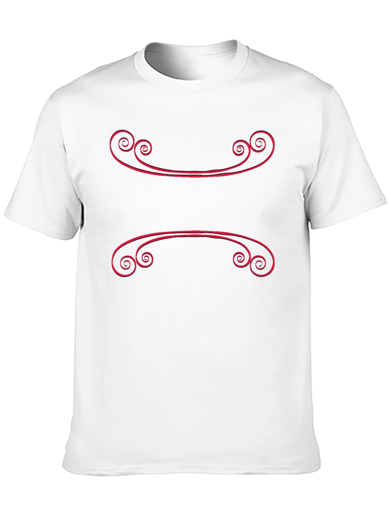Black Elegant Scroll Design Black T-Shirt view 10