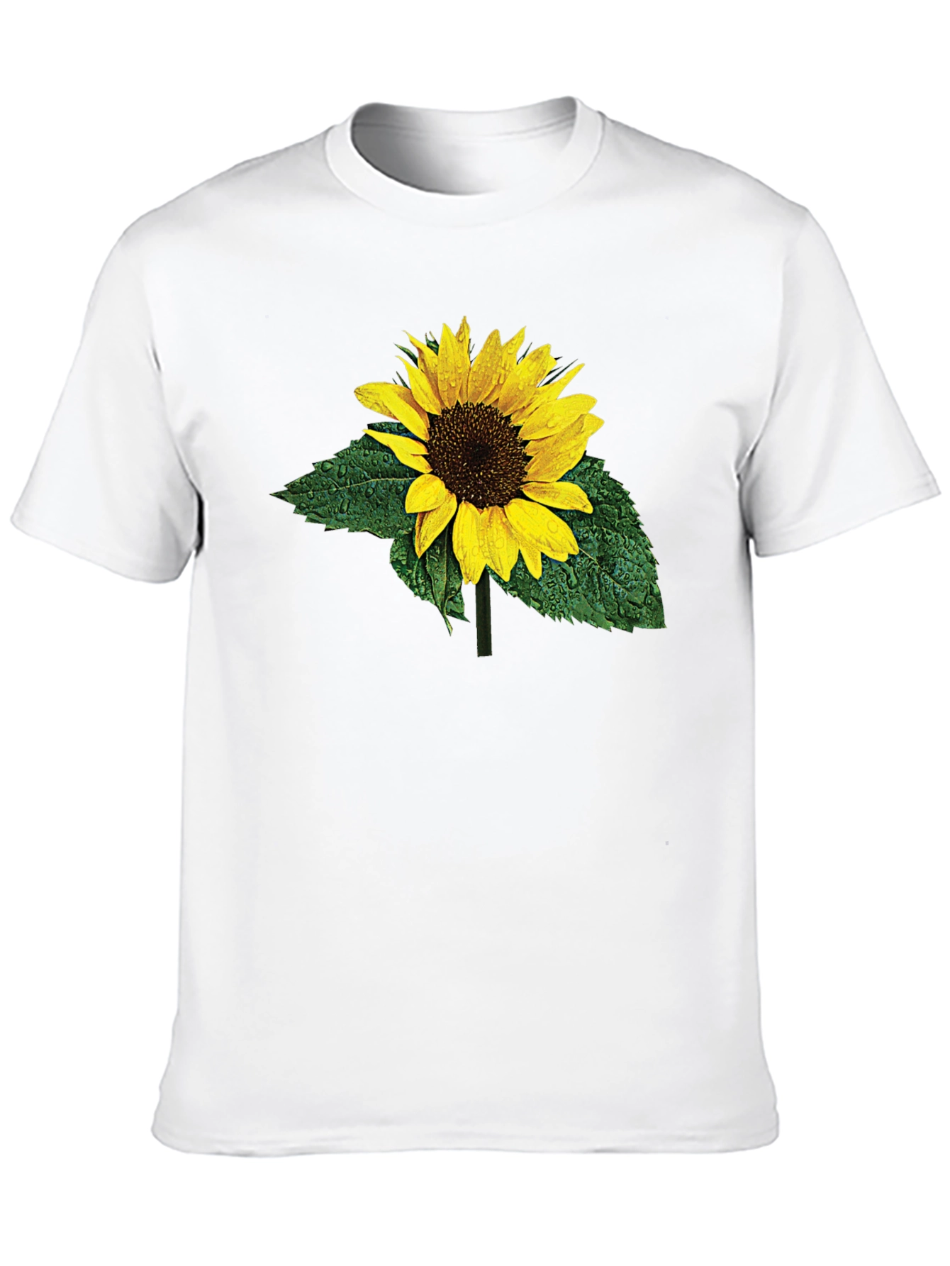 Black Sunflower Print Black T-Shirt view 10