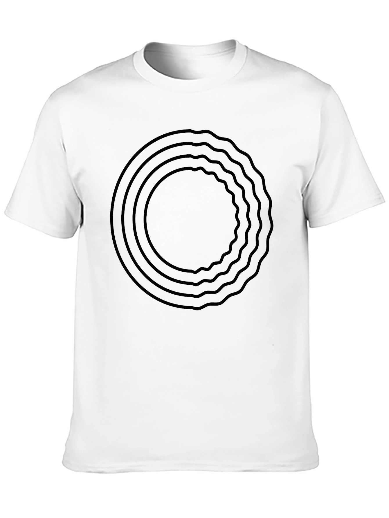 Minimalist Circle Graphic T-Shirt - Black - 10