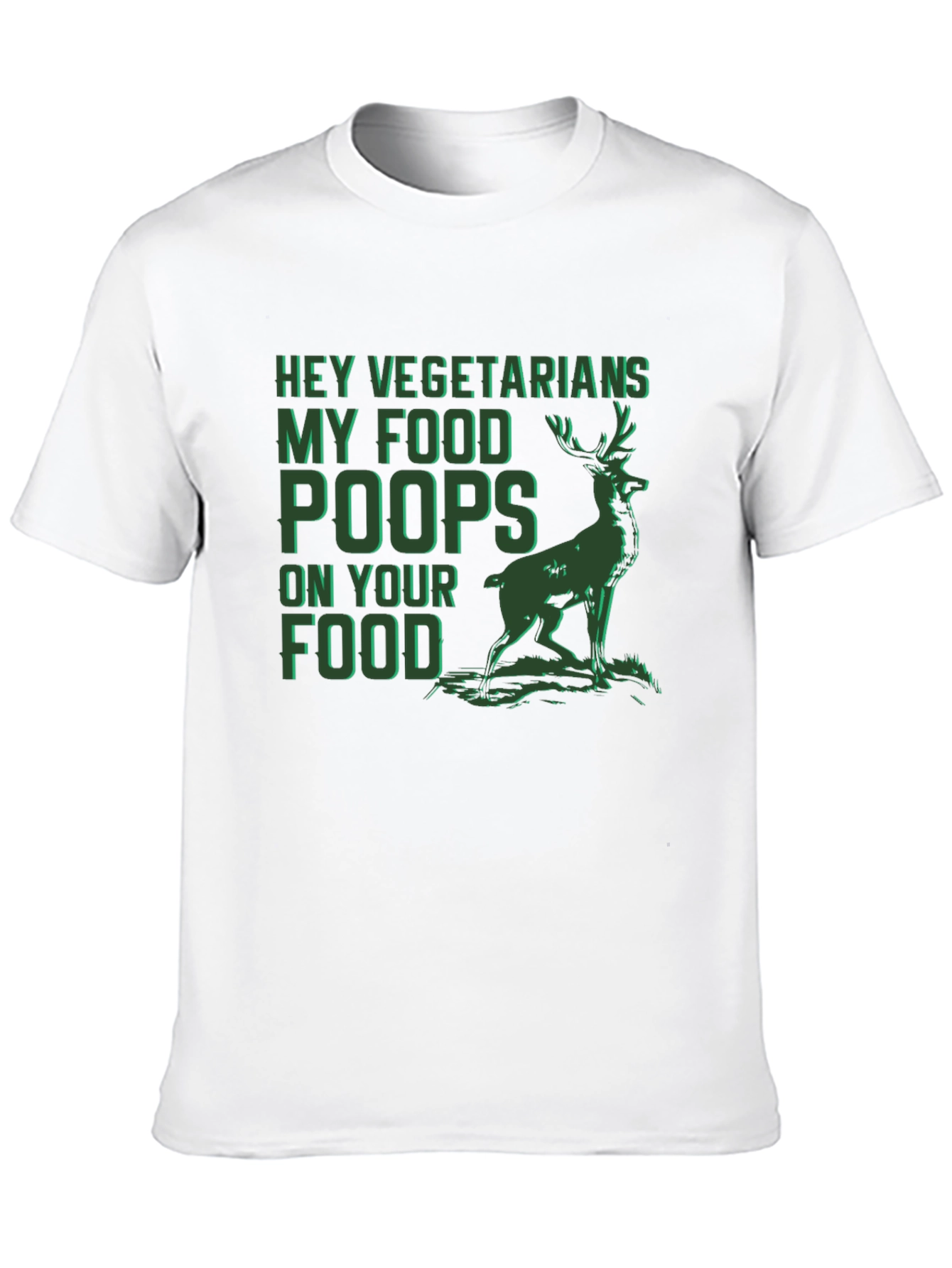 Black Hey Vegetarians Deer Graphic T-Shirt view 10