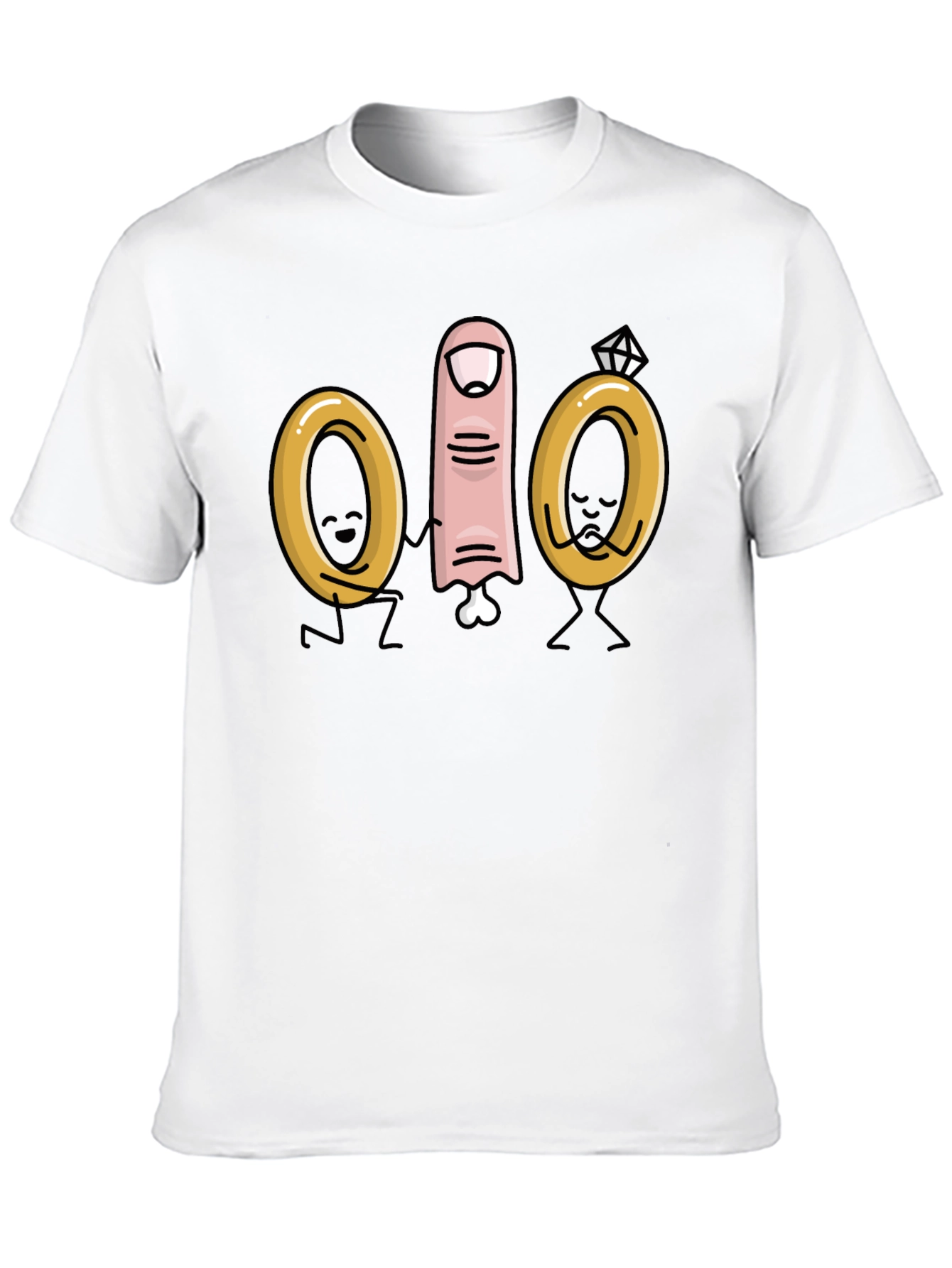 Black Funny Wedding Finger T-Shirt view 10