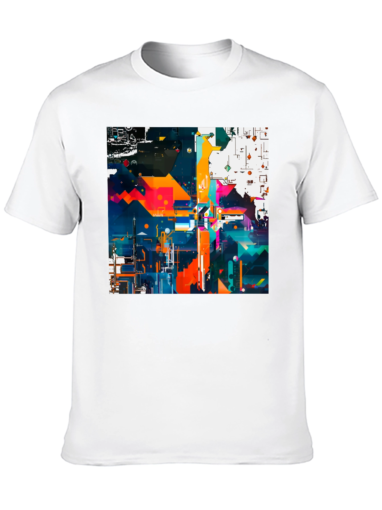 Black Abstract Geometric Art Print Black Tee view 10